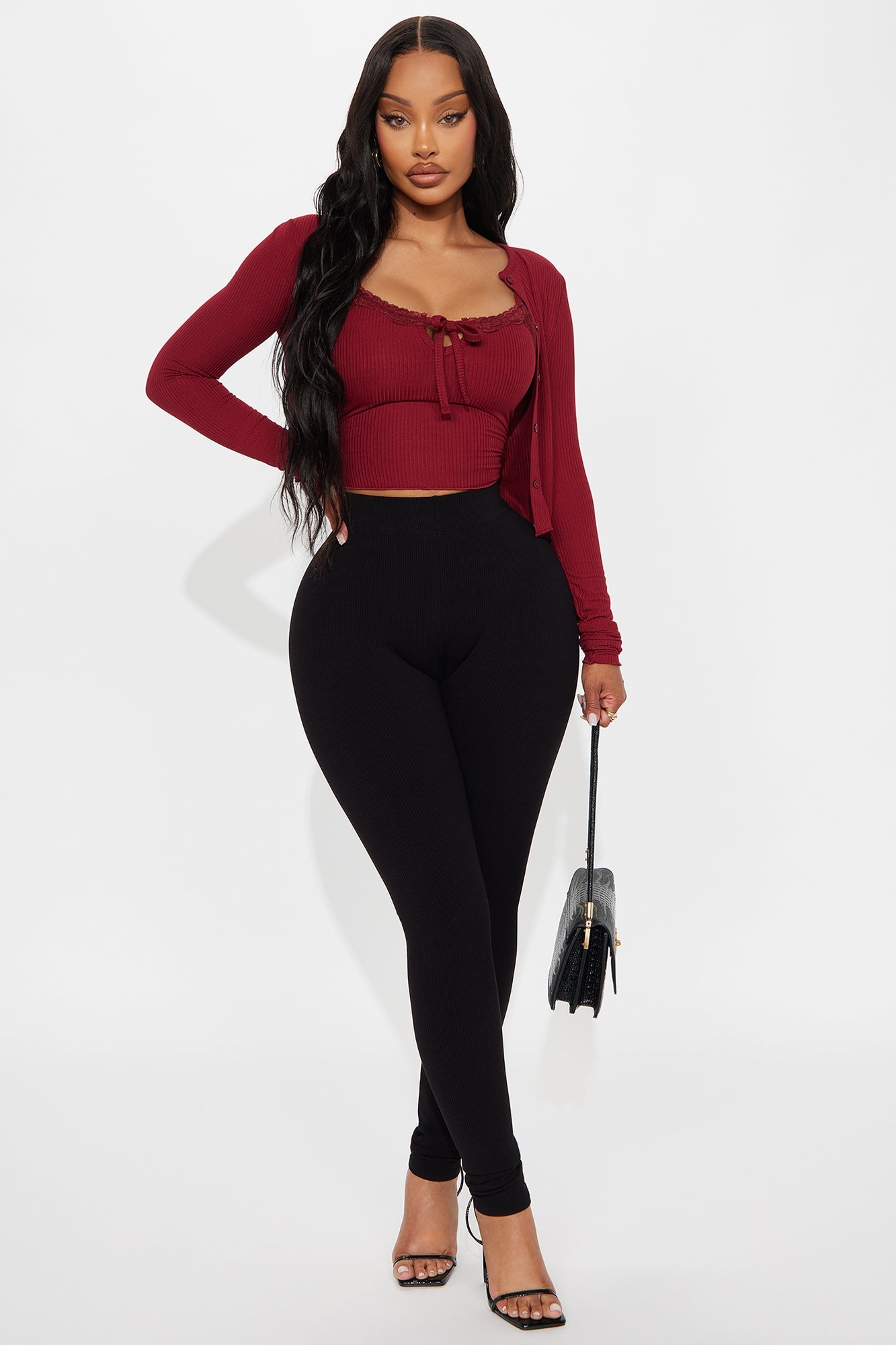 Tory Rib Heavy Contoured High Waisted Legging - Black