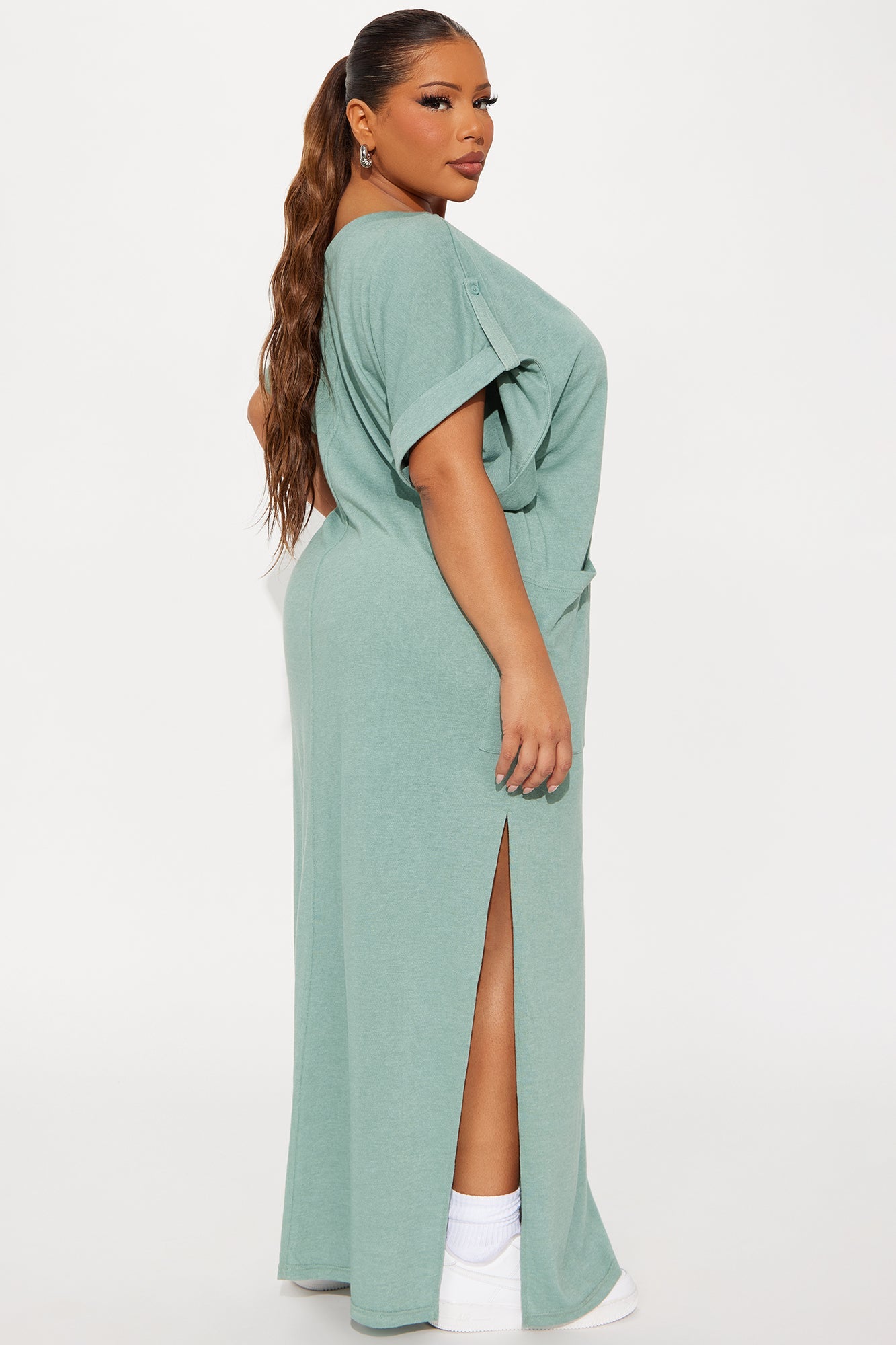 Unbothered 2 Piece Maxi Dress Set - Sage