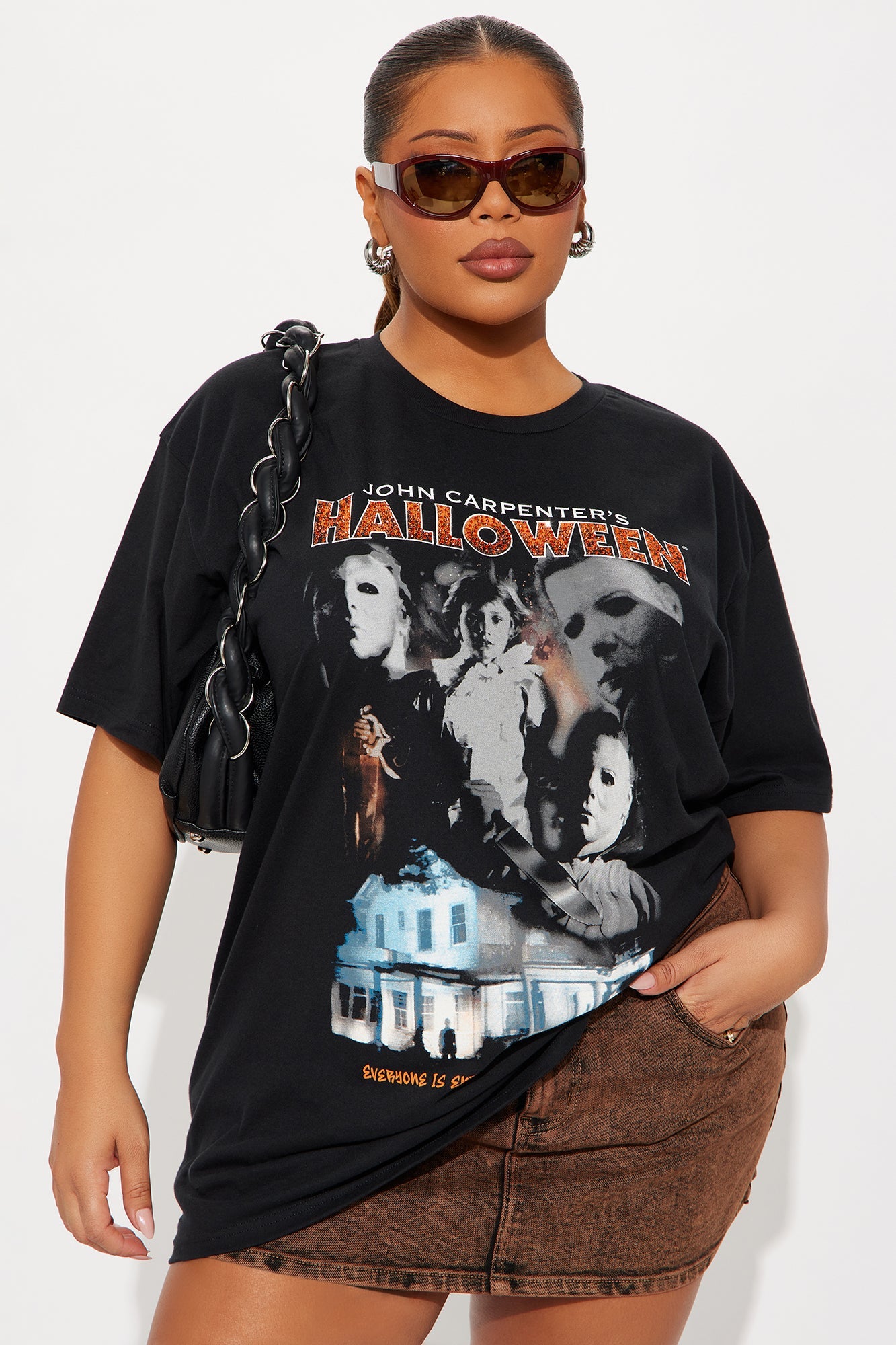 Halloween Rhinestone Tee - Black