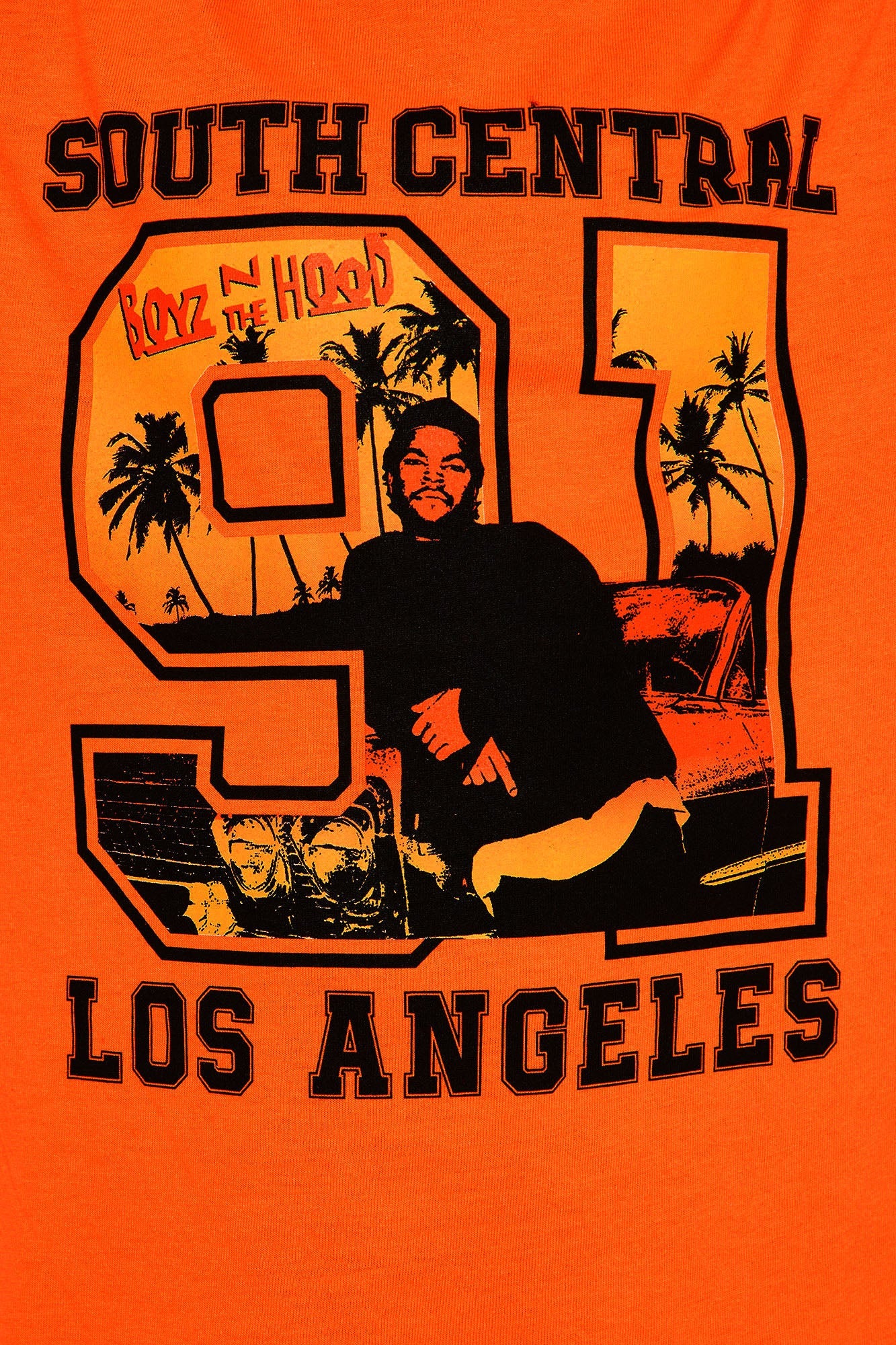 Mini Boyz N The Hood Neon Oversized Tee - Neon Orange