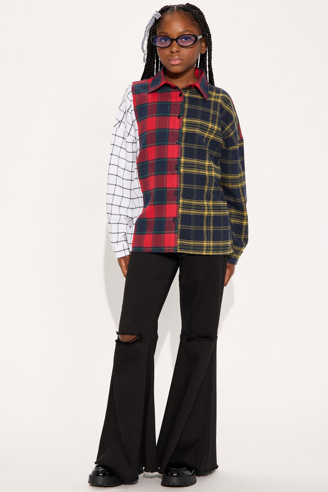 Mini Mystery Solved Extreme Bell Bottom Jeans - Black