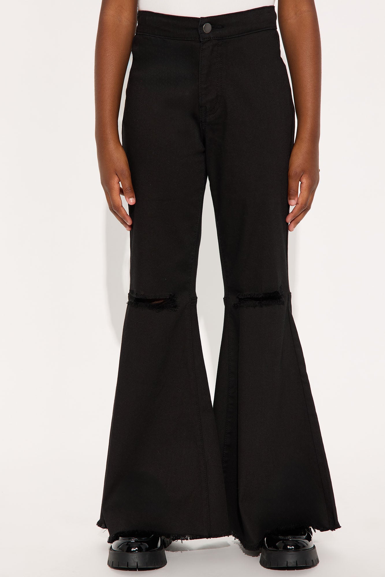 Mini Mystery Solved Extreme Bell Bottom Jeans - Black
