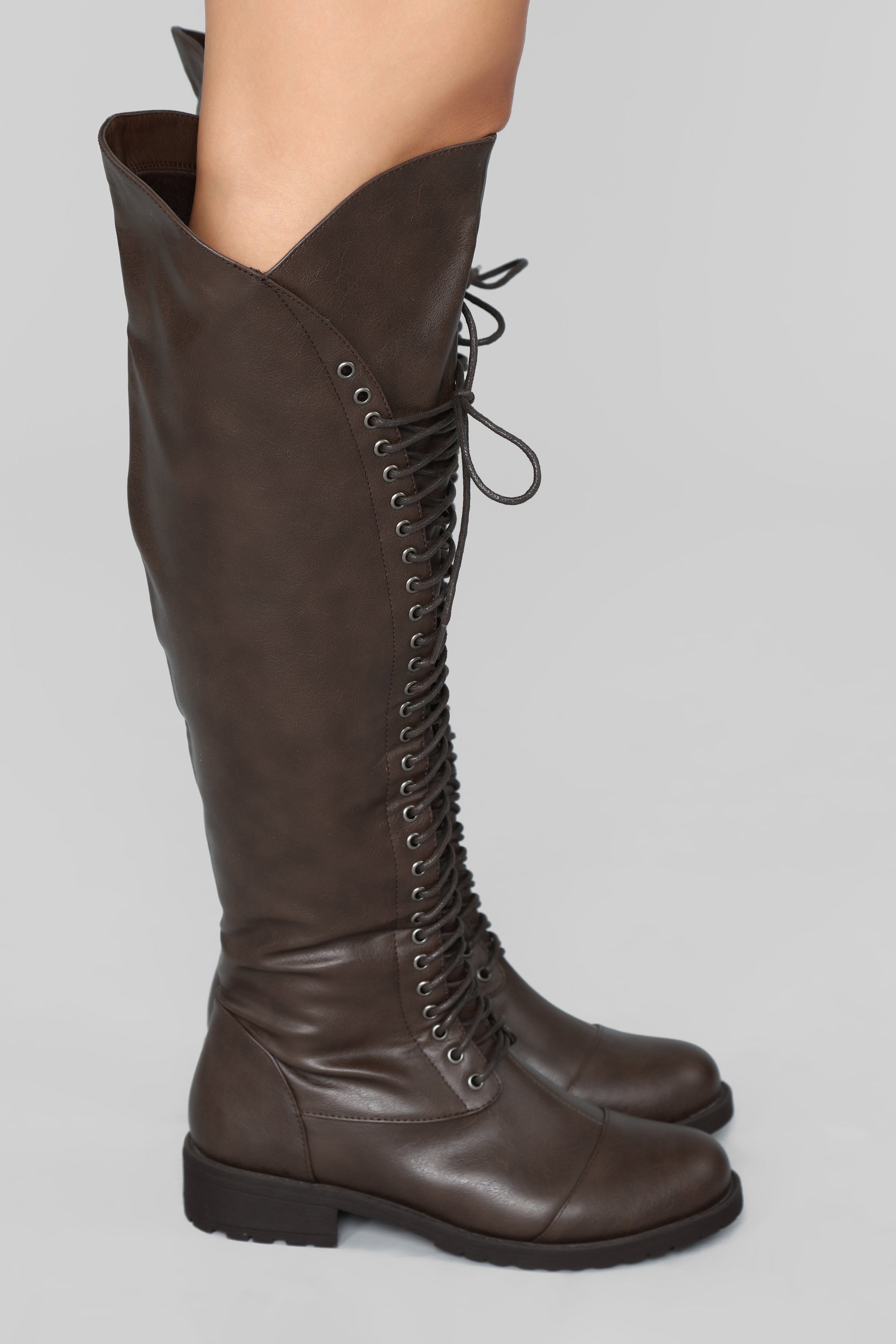 Too Much Talk Flat Boot - Brown