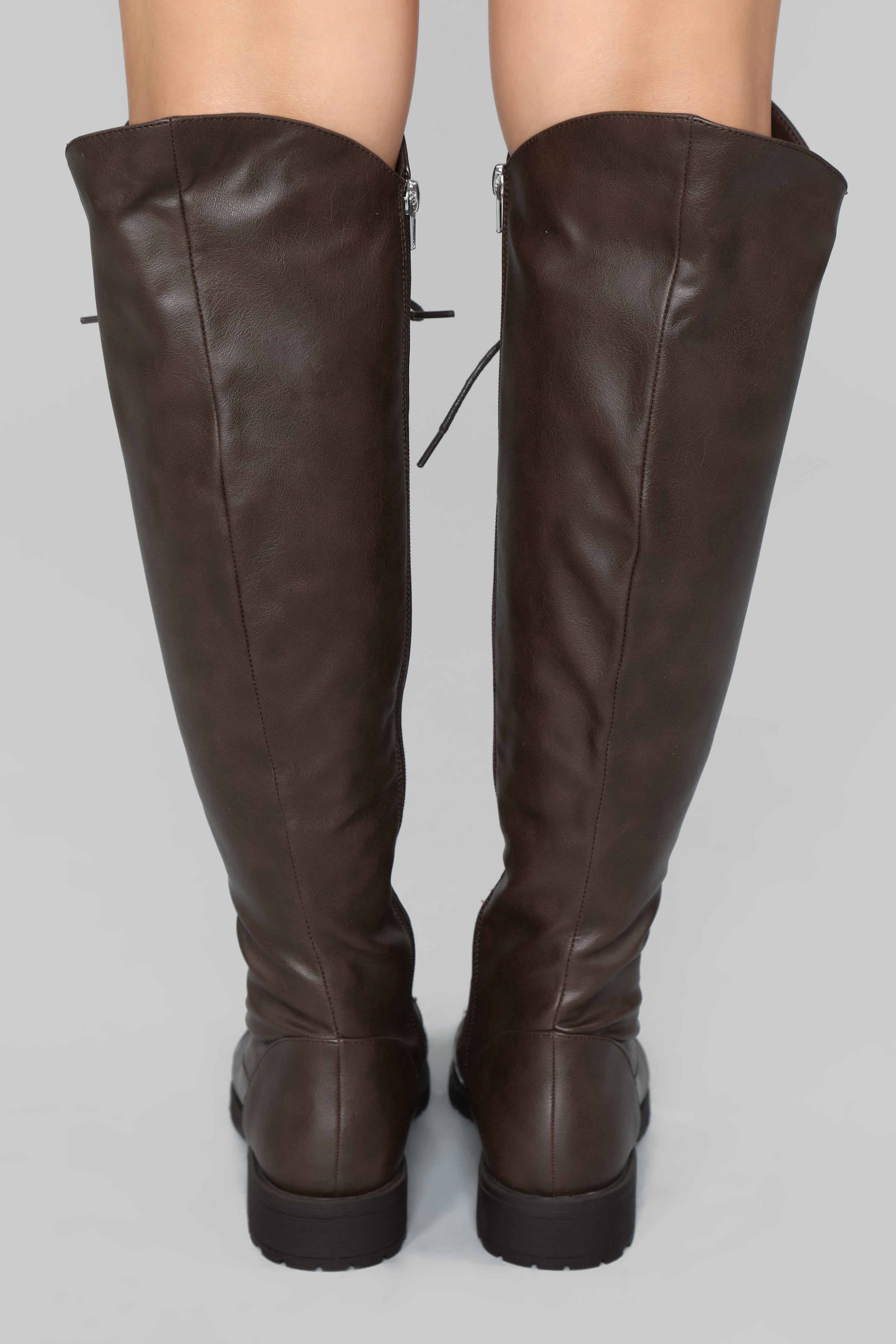 Too Much Talk Flat Boot - Brown