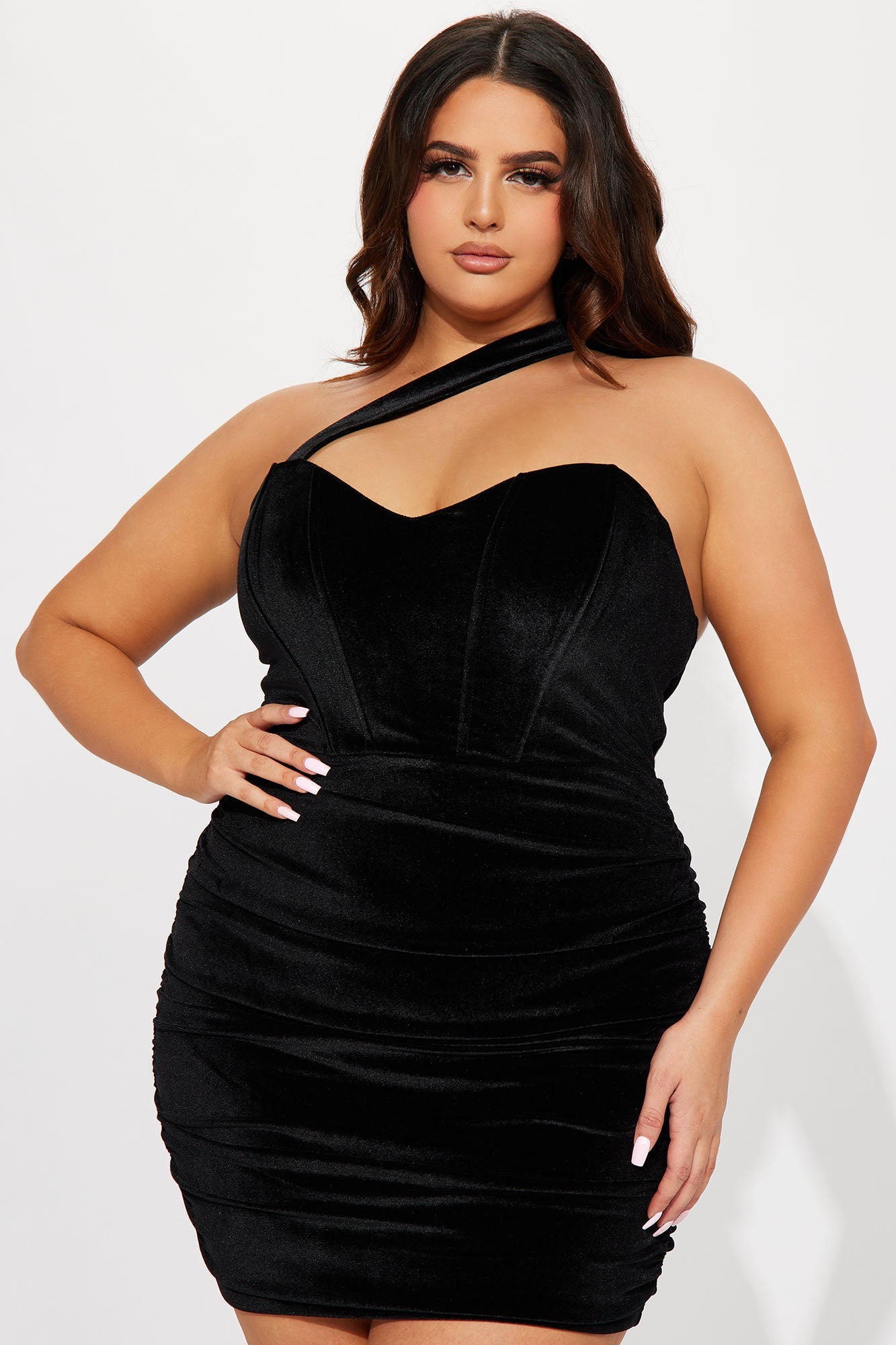 Juliet Velvet Mini Dress - Black
