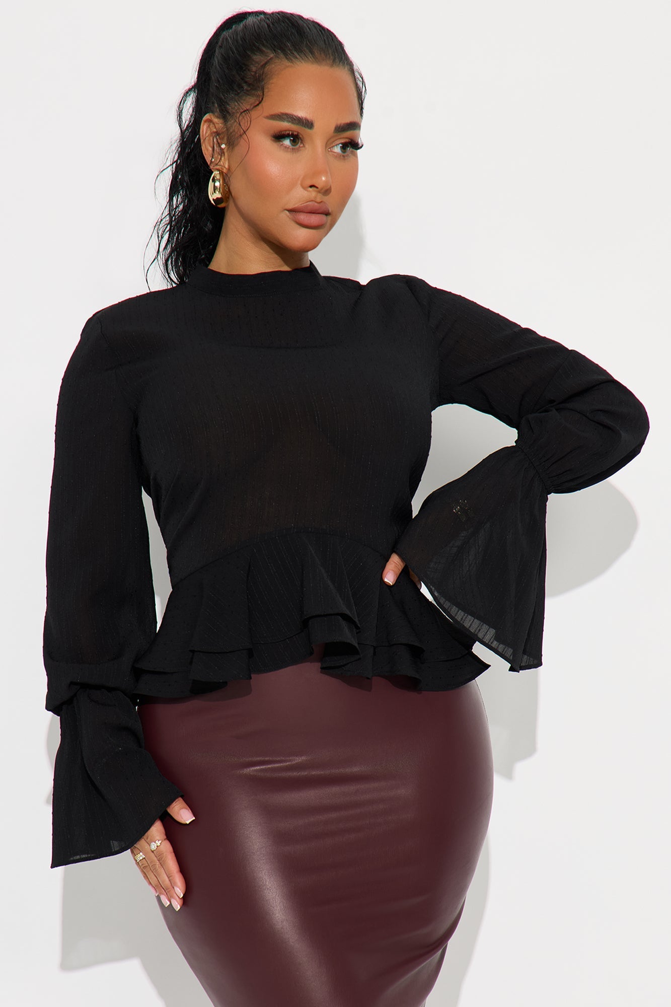 Look At Her Now Chiffon Blouse - Black