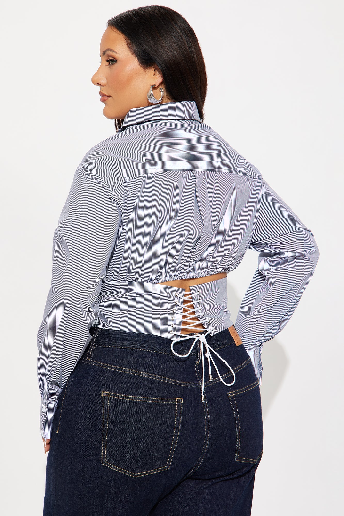 Harper Striped Poplin Shirt - Grey/combo