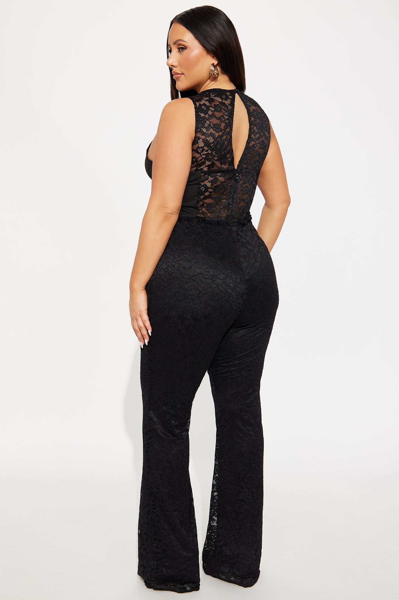 Lamaria Flare Lace Jumpsuit - Black