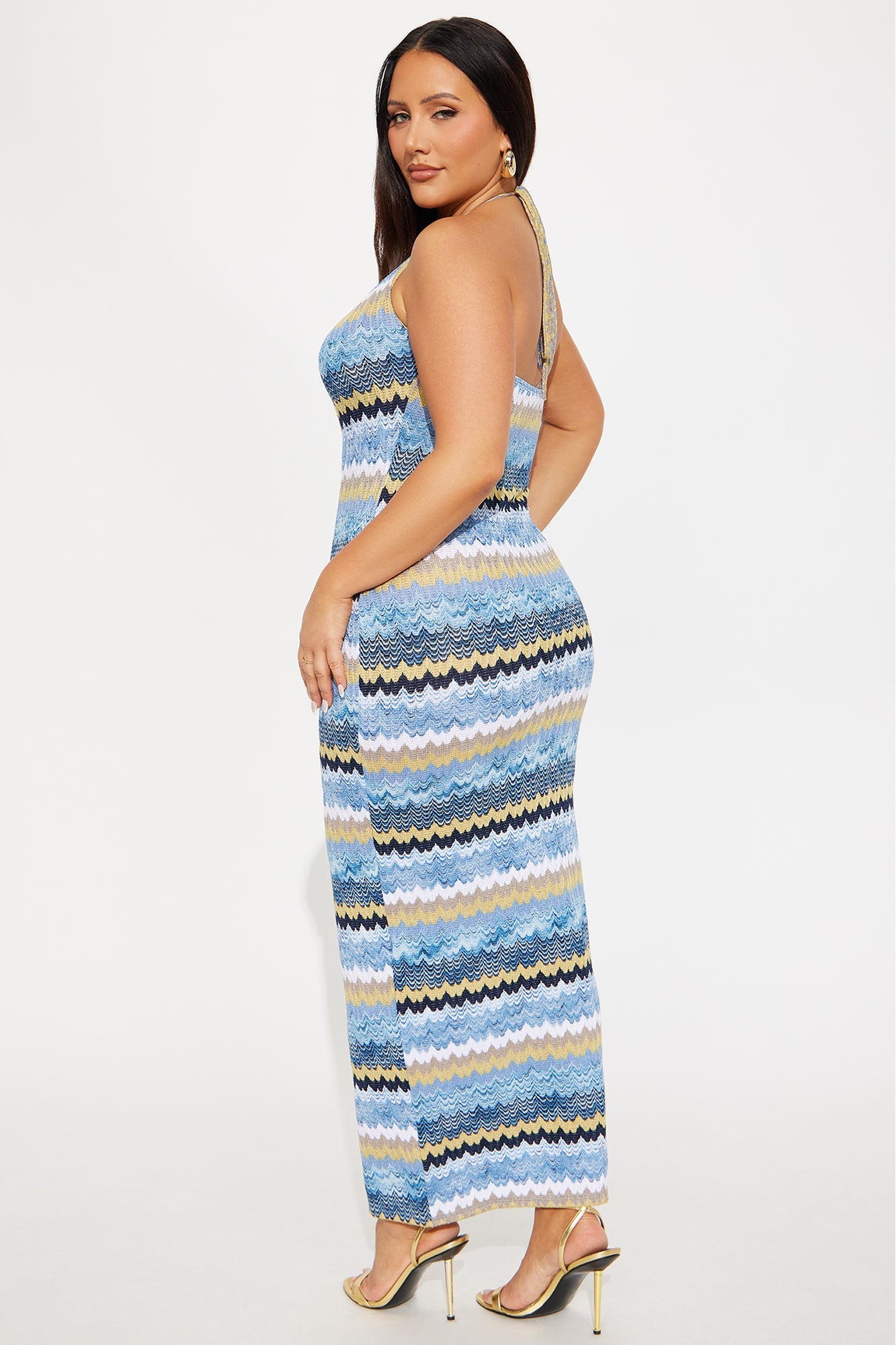 Beach Bum Crochet Maxi Dress - Blue/combo