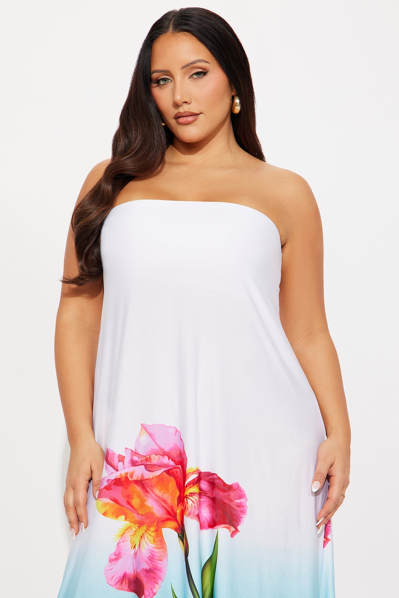 June Floral Maxi Dress - White/combo