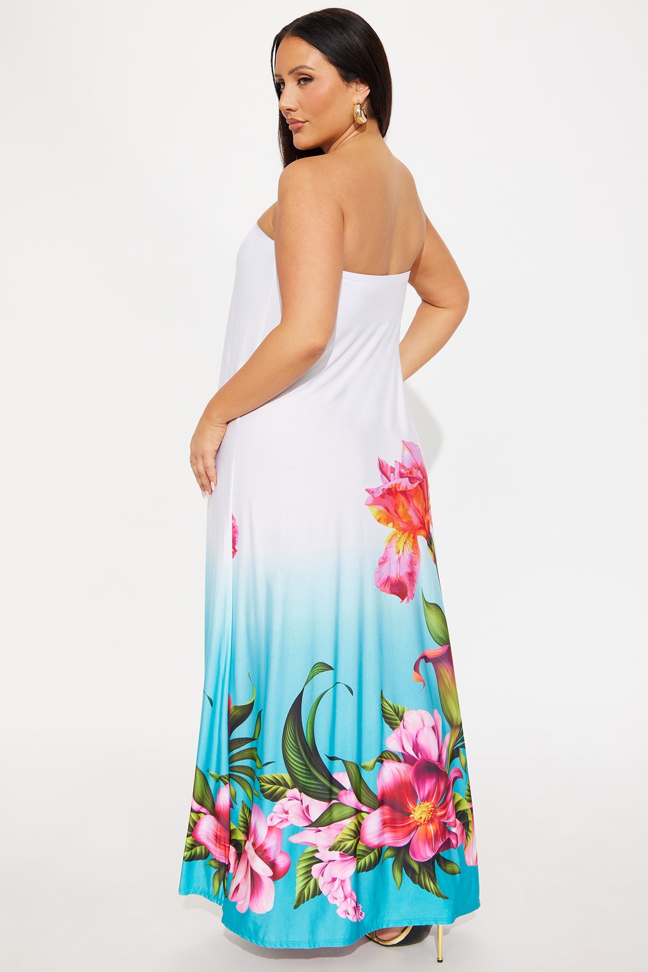 June Floral Maxi Dress - White/combo