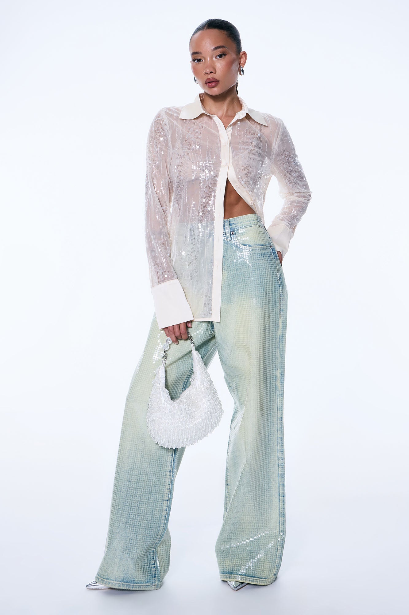 Shine On Tinted Wide Leg Jean - Vintage Wash