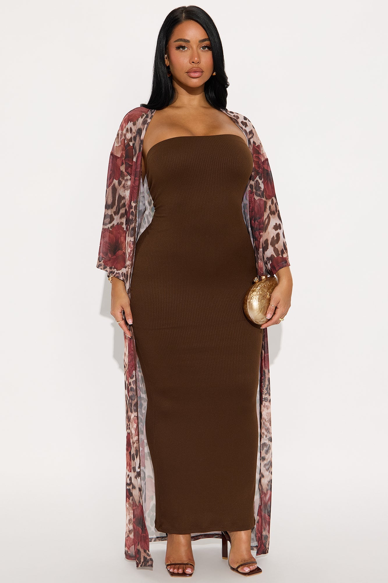 Paloma 2 Piece Maxi Dress - Brown/combo
