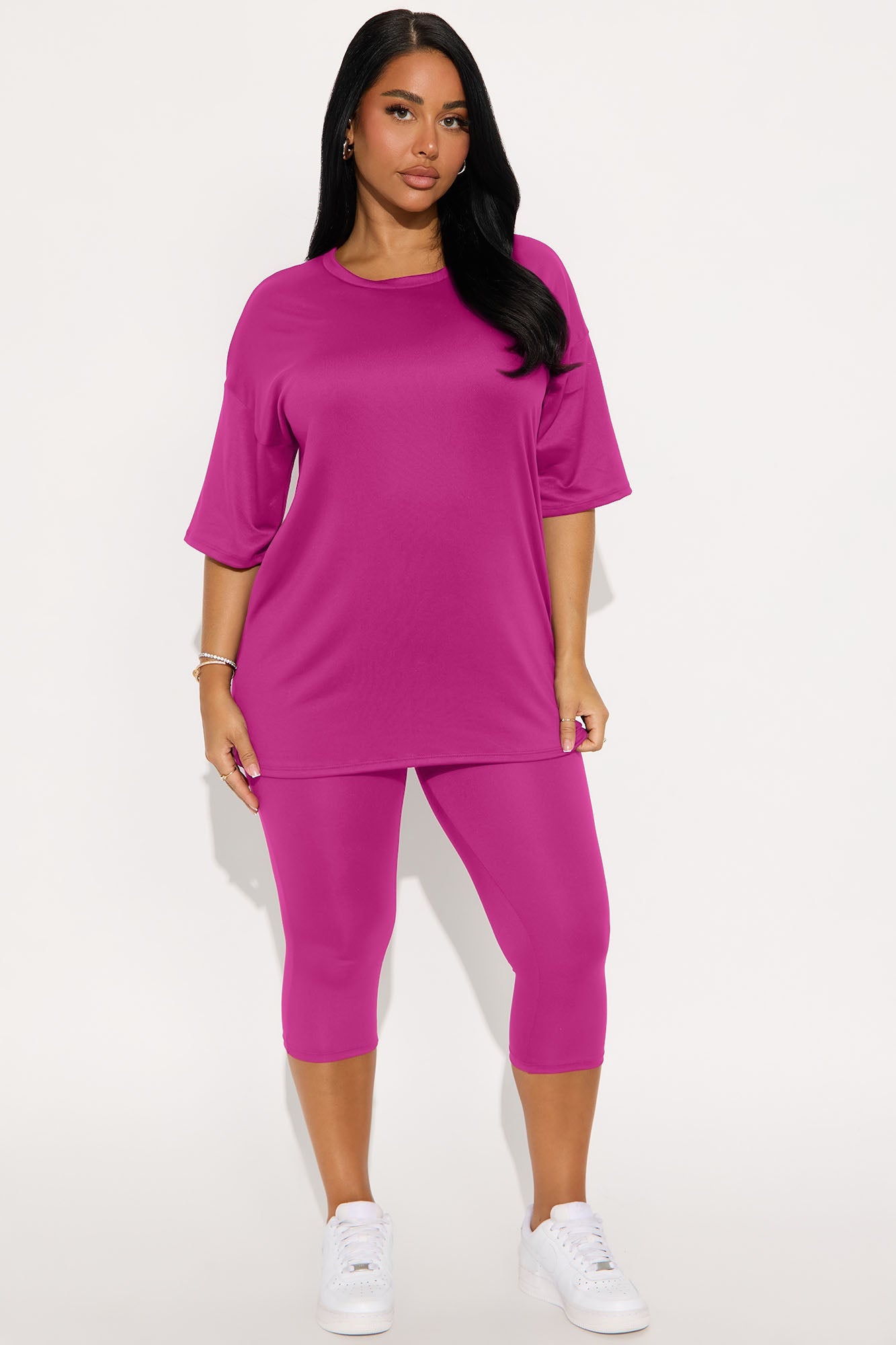 Weekend Vibes Capri Set - Fuchsia