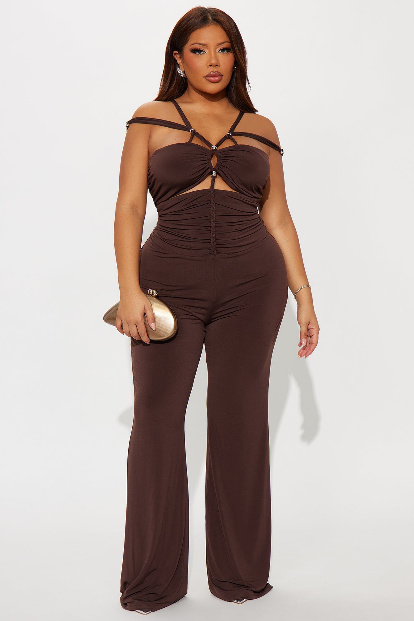 Seductive Energy Wide Leg Jumpsuit - Chocolate