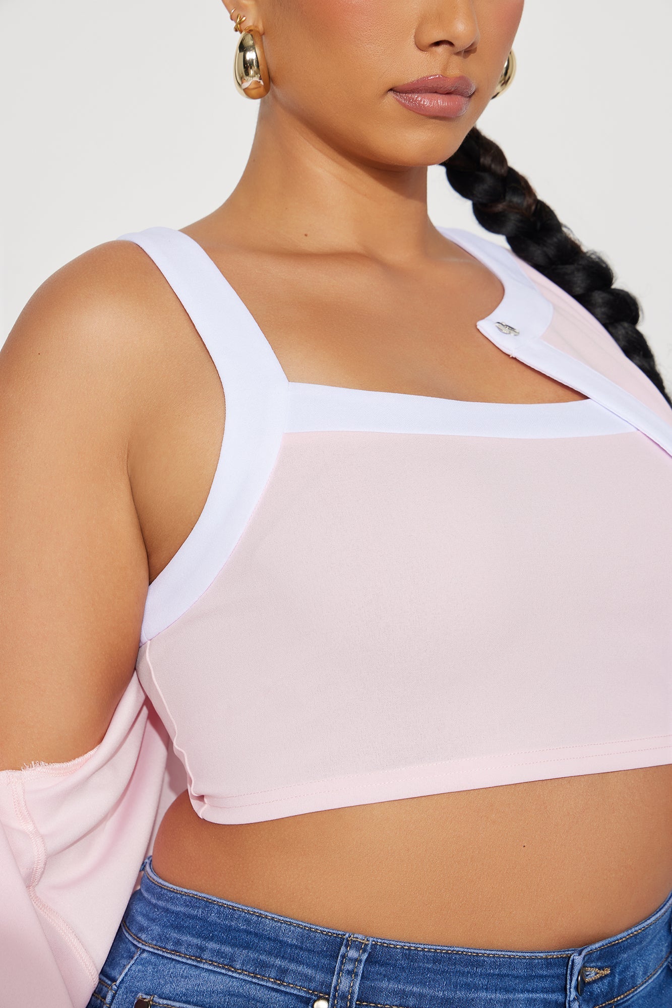 Impress Me Cami Top And Cardigan 2 Piece Set - Pink/combo