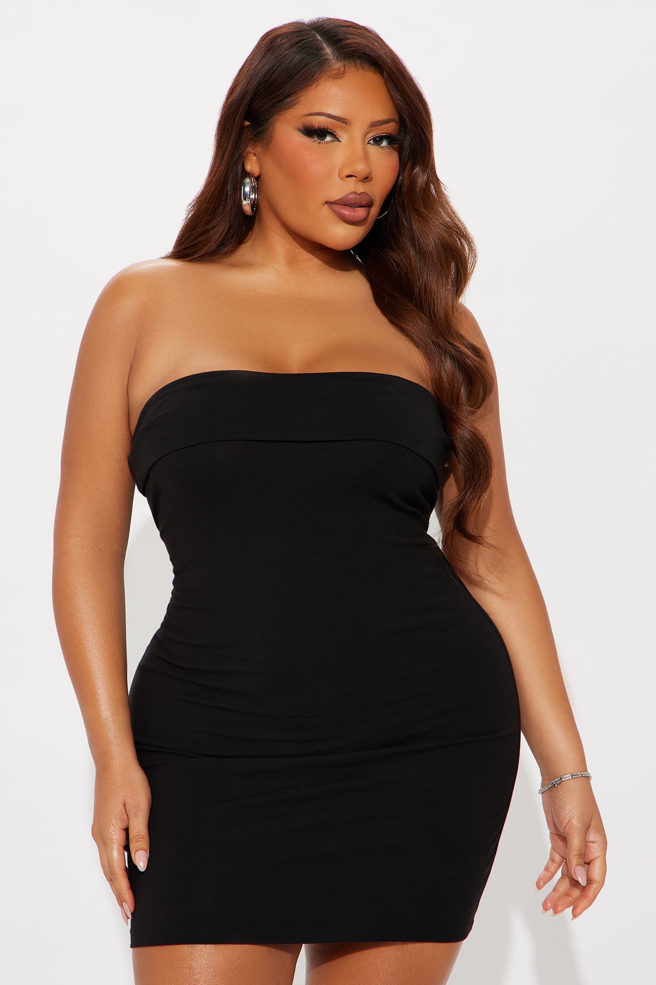 Gracie Strapless Cotton Mini Dress - Black