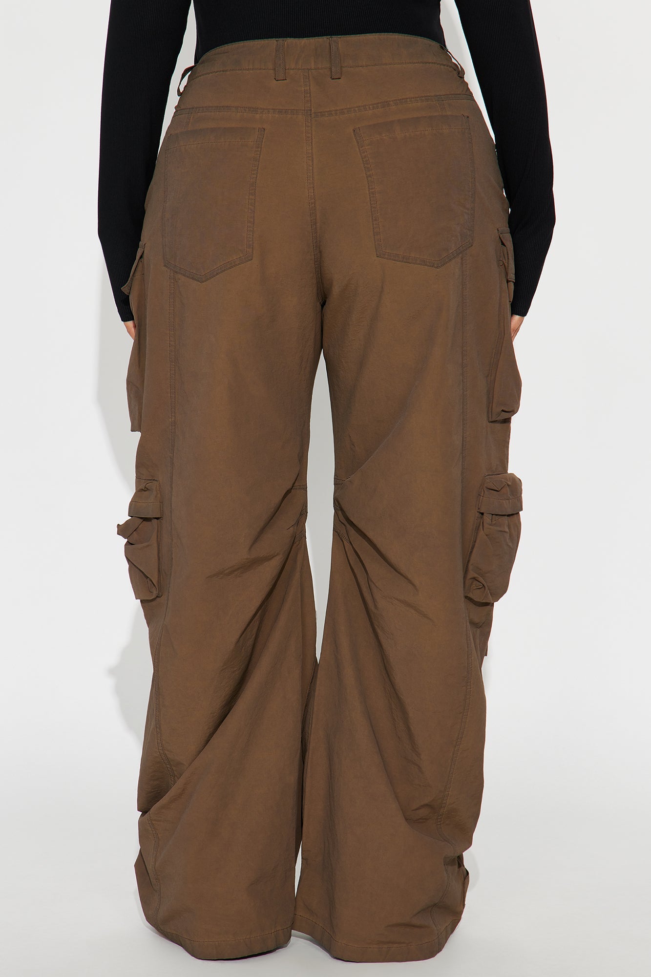 Talk It Up Oversized Cargo Pant - Chocolate