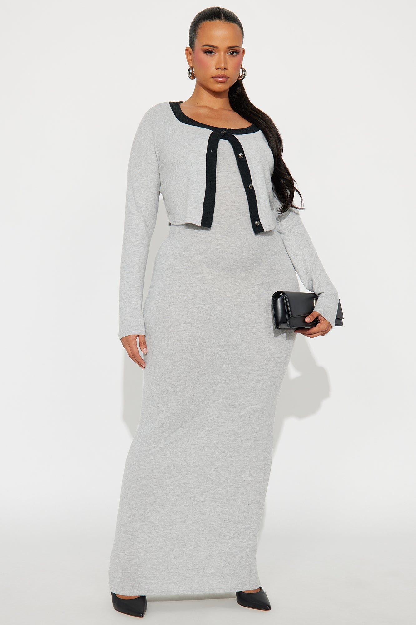 Literally No Maxi Dress Set - Grey/combo