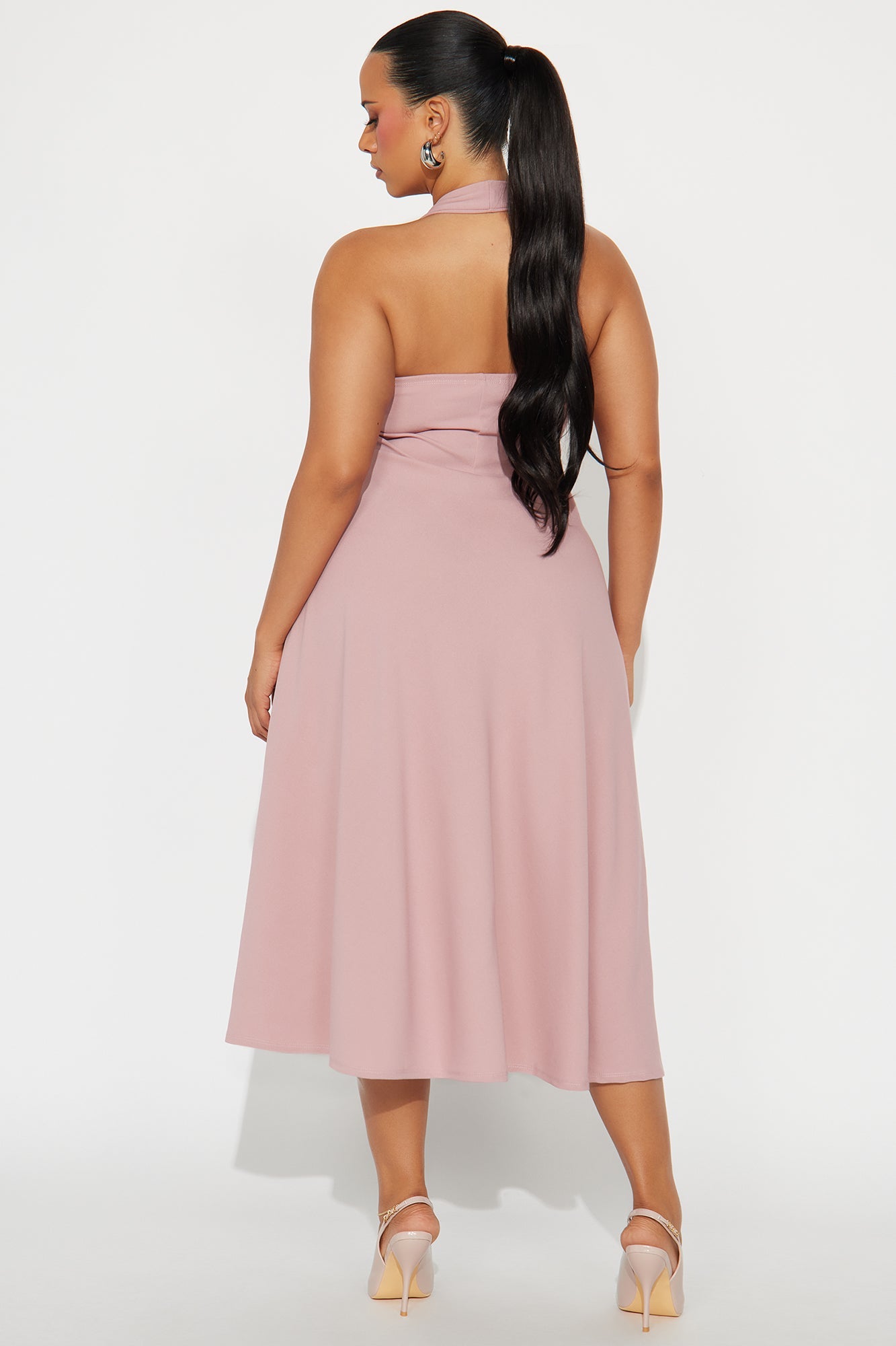 Alena Halter Midi Dress - Mauve