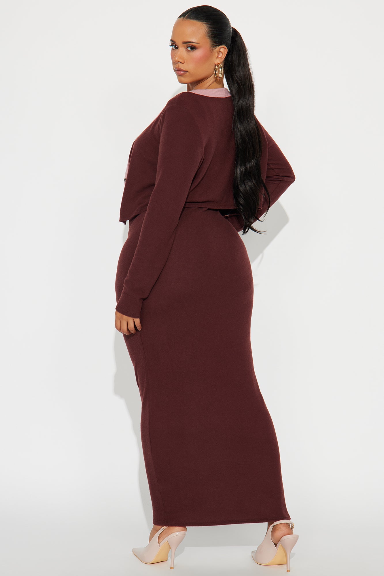Literally No Maxi Dress Set - Brown/combo
