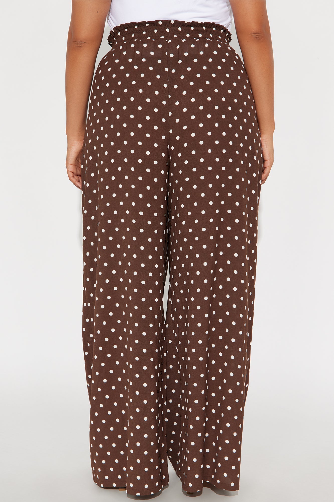 Ella Polka Dot Wide Leg Pant - Brown/combo