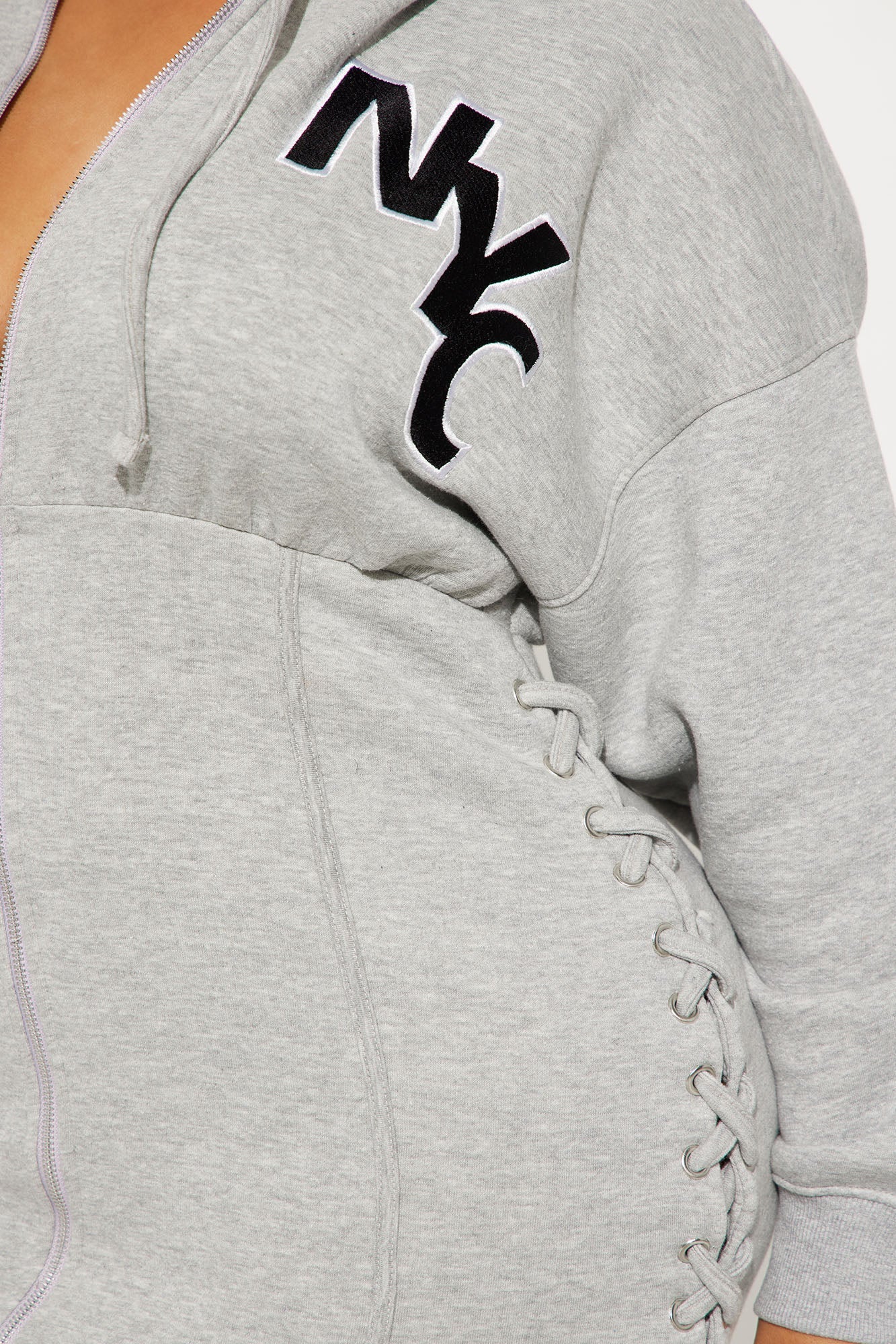 City Girls Up Hoodie Mini Dress - Heather Grey