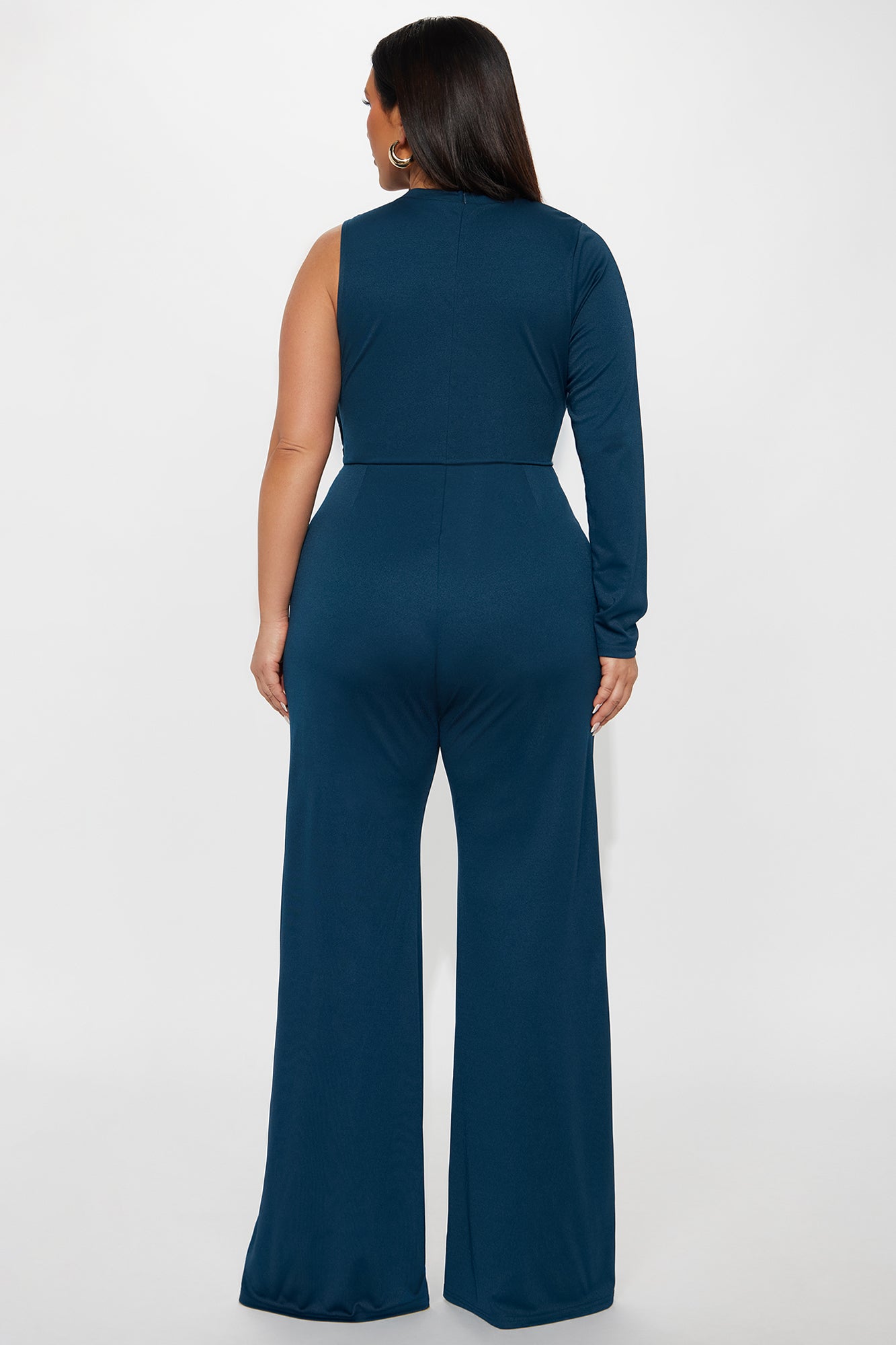 Coco One Shoulder Flare Jumpsuit - Teal