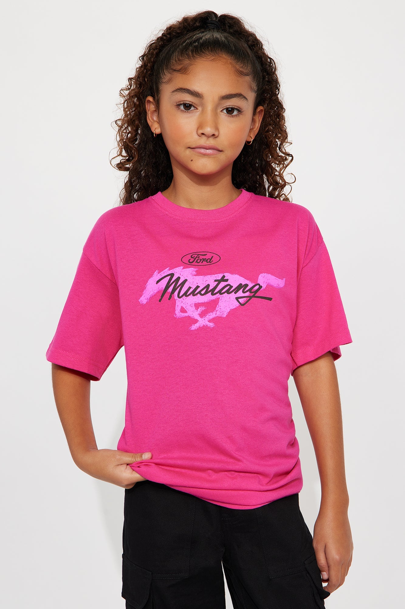 Mini Ford Mustang Short Sleeve Front/Back Tee - Pink