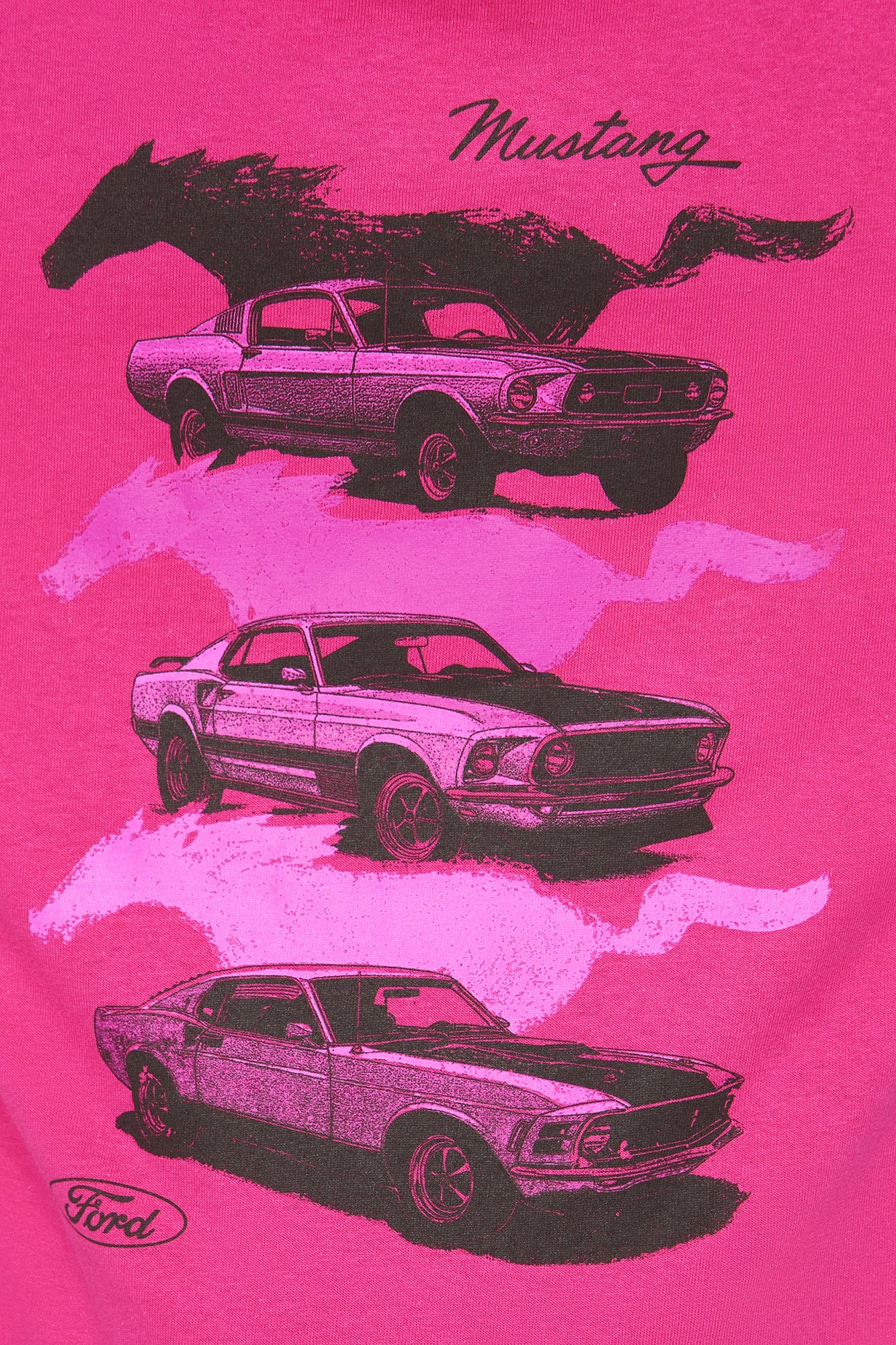 Mini Ford Mustang Short Sleeve Front/Back Tee - Pink