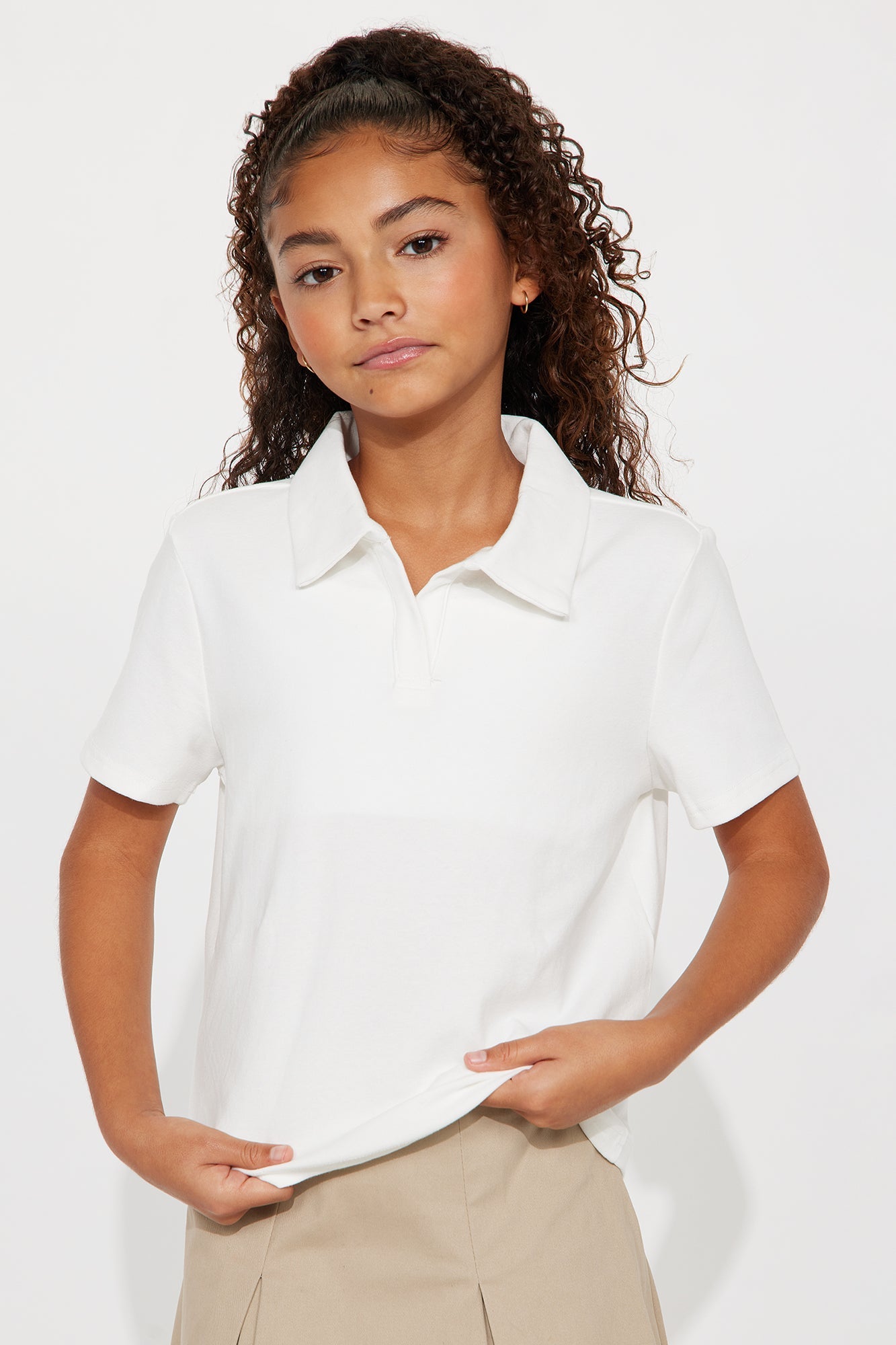 Mini Staying Focused Short Sleeve Top - White