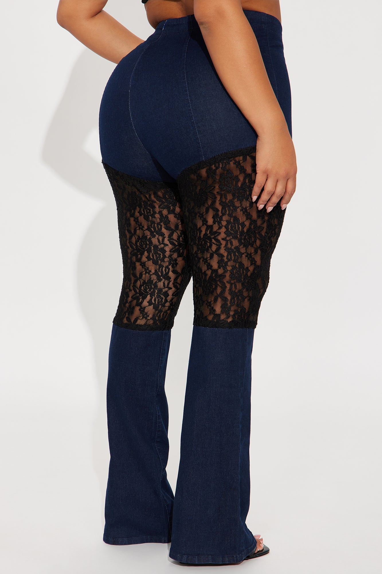 Lavishly Lace High Rise Bootcut Jeans - Dark Denim
