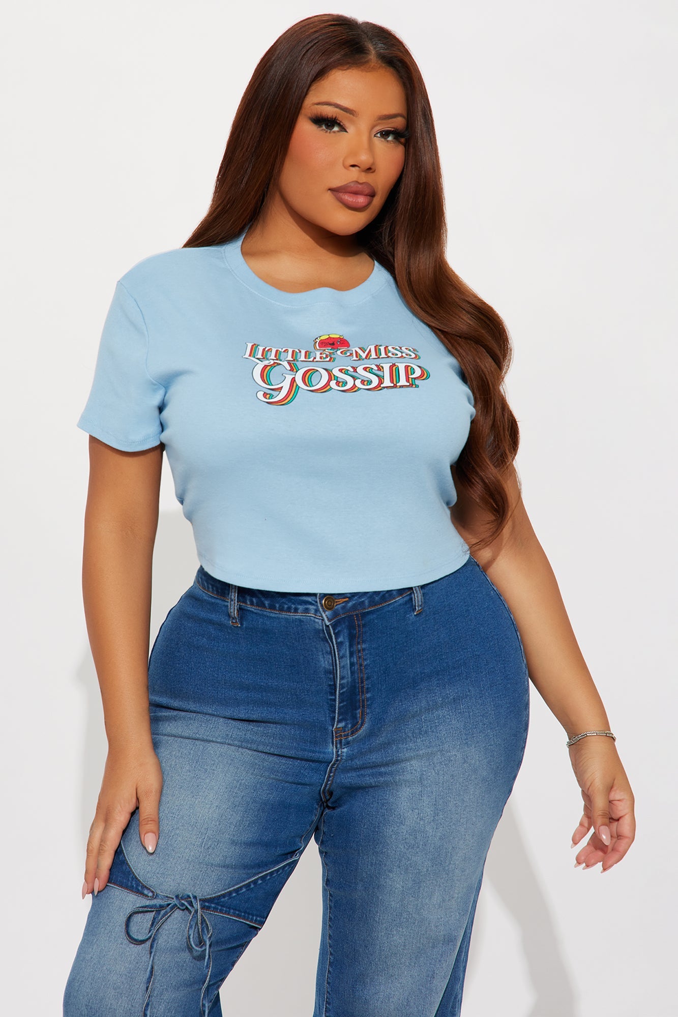 Little Miss Gossip Girl Baby Tee - Light Blue