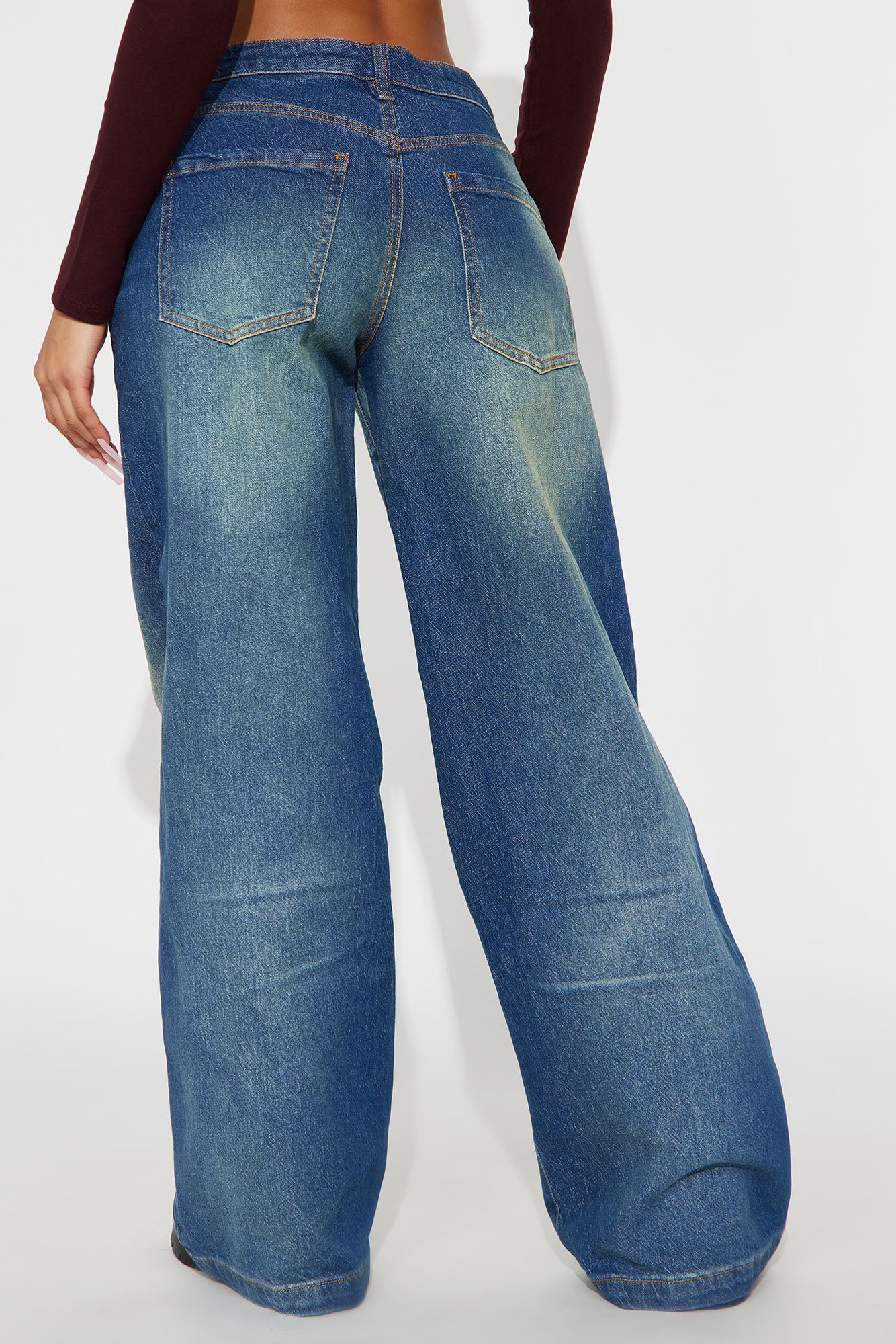 Uptown Gal Wide Leg Denim Jeans - Medium Wash