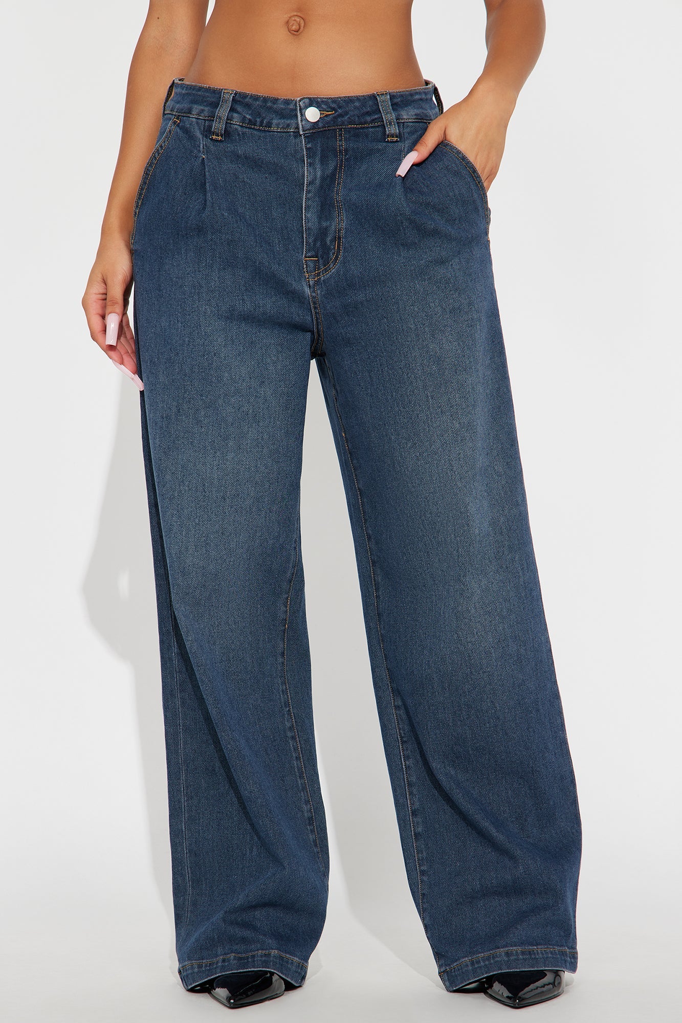 Everly Trouser Straight Leg Jeans - Dark Wash