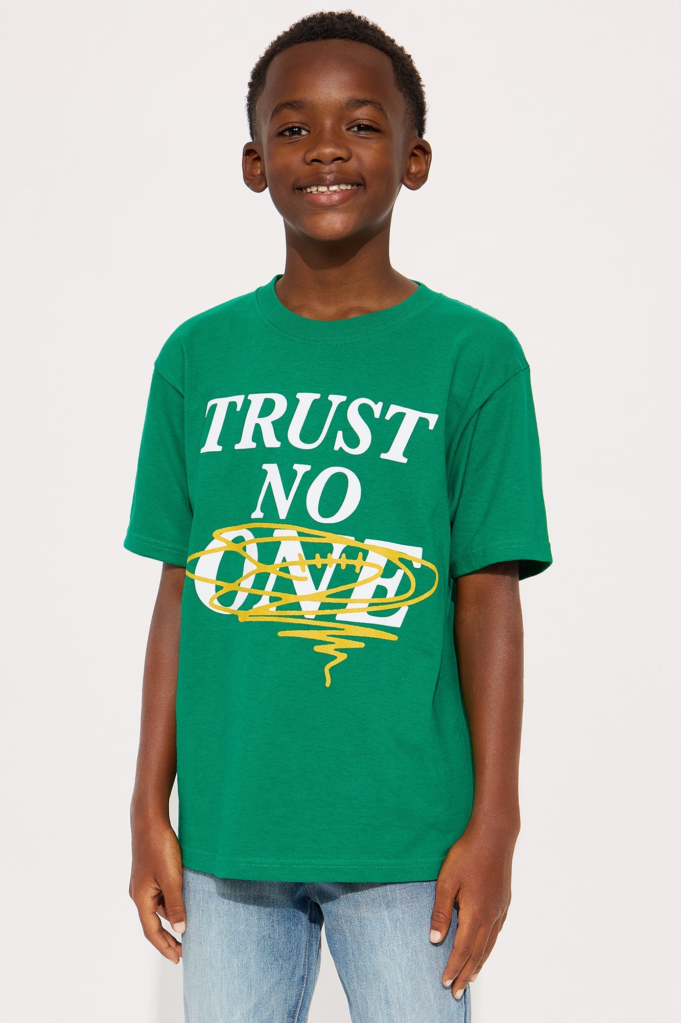 Mini Trust No One Ever Short Sleeve Tee - Kelly Green