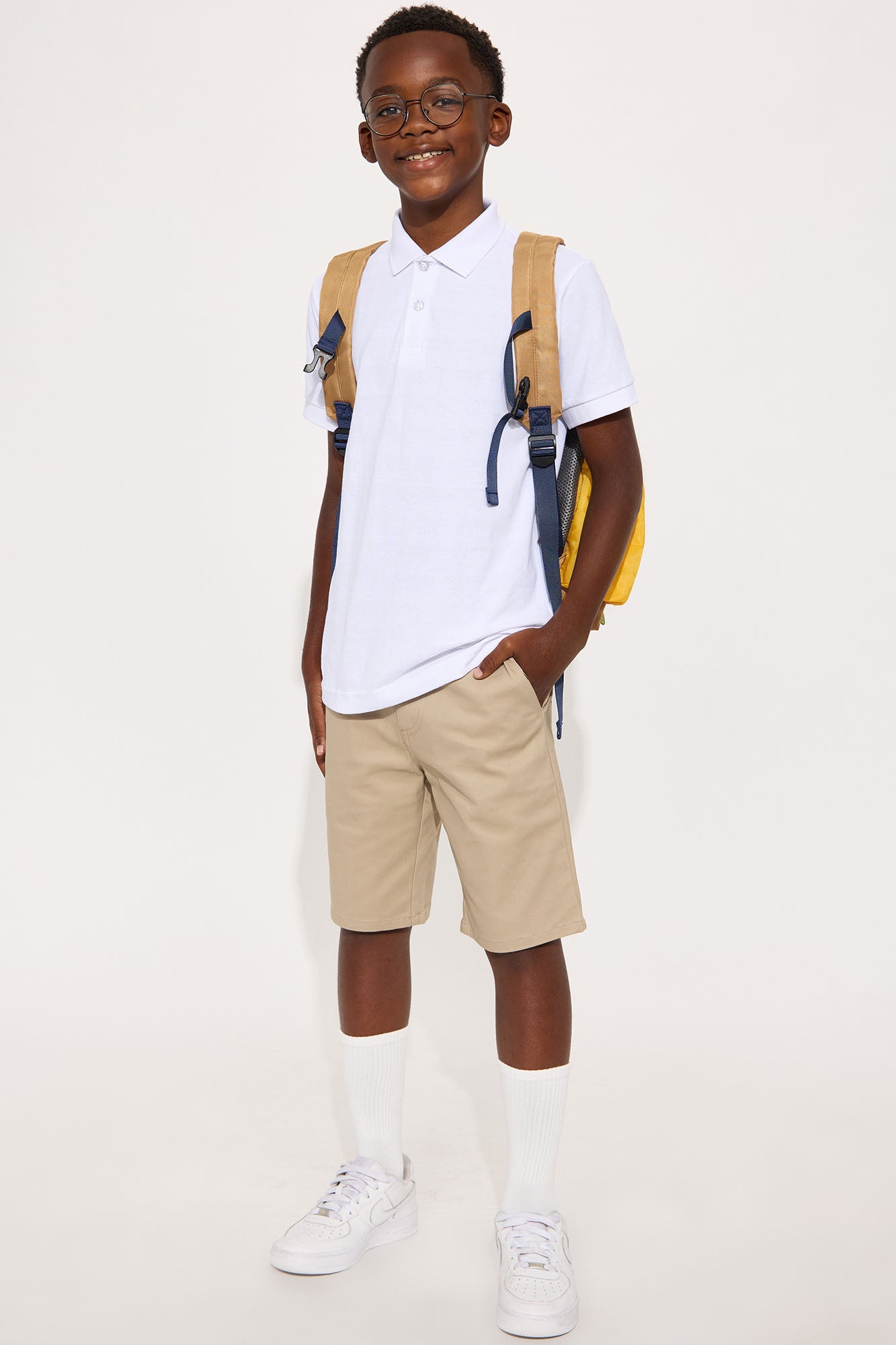 Mini Uniform Twill Shorts - Khaki
