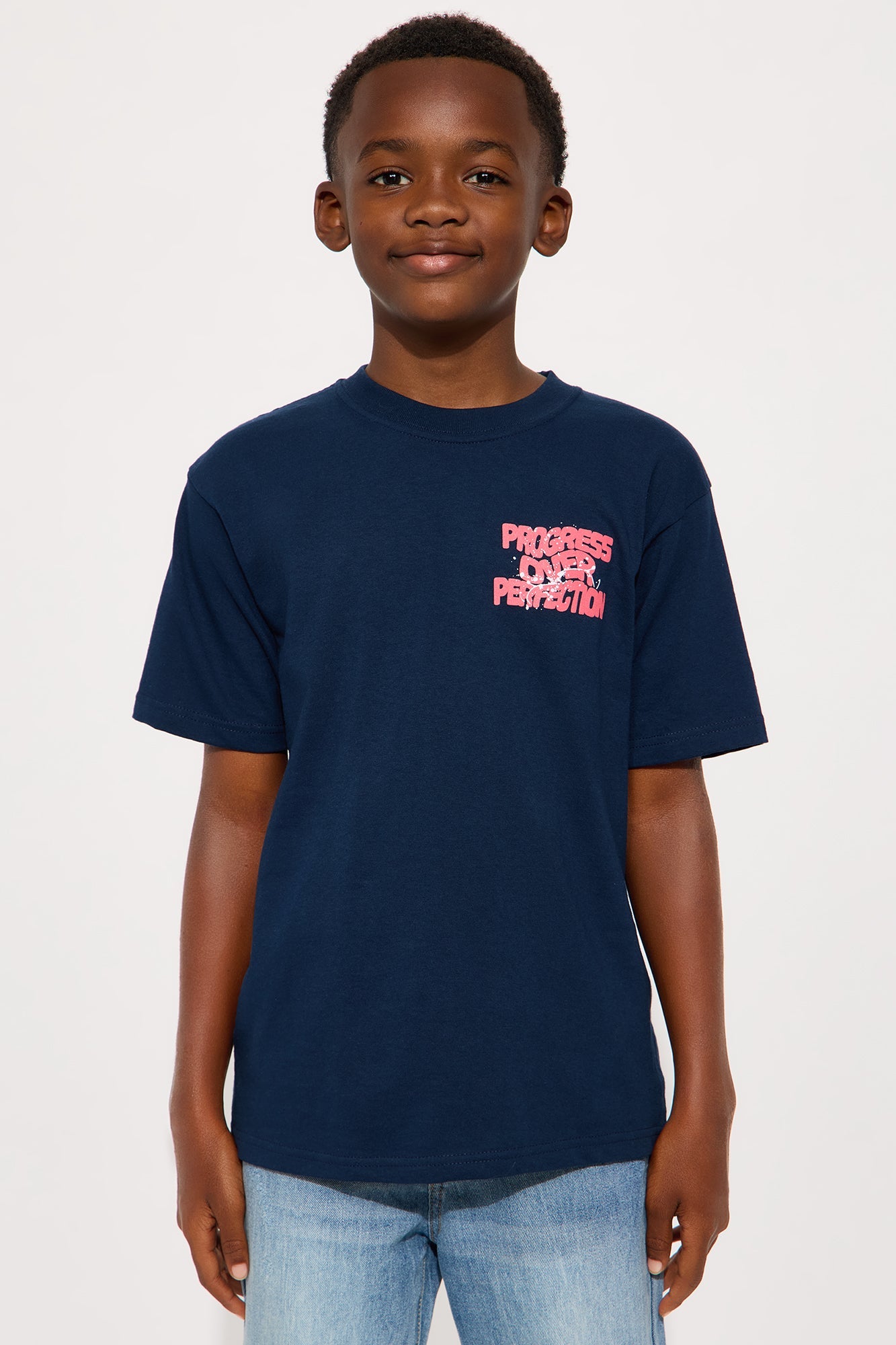Mini Process Over Perfection Front/Back Short Sleeve Tee - Navy