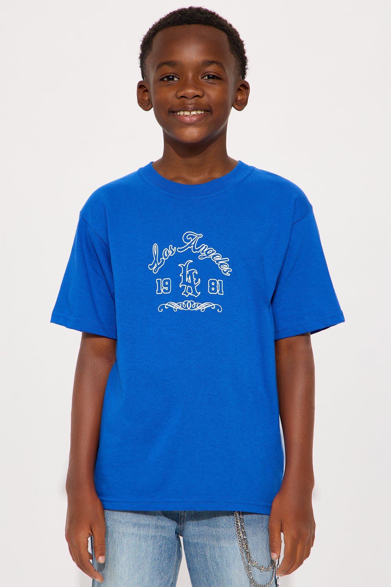 Mini Los Angeles 1981 Short Sleeve Front/Back Tee - Blue