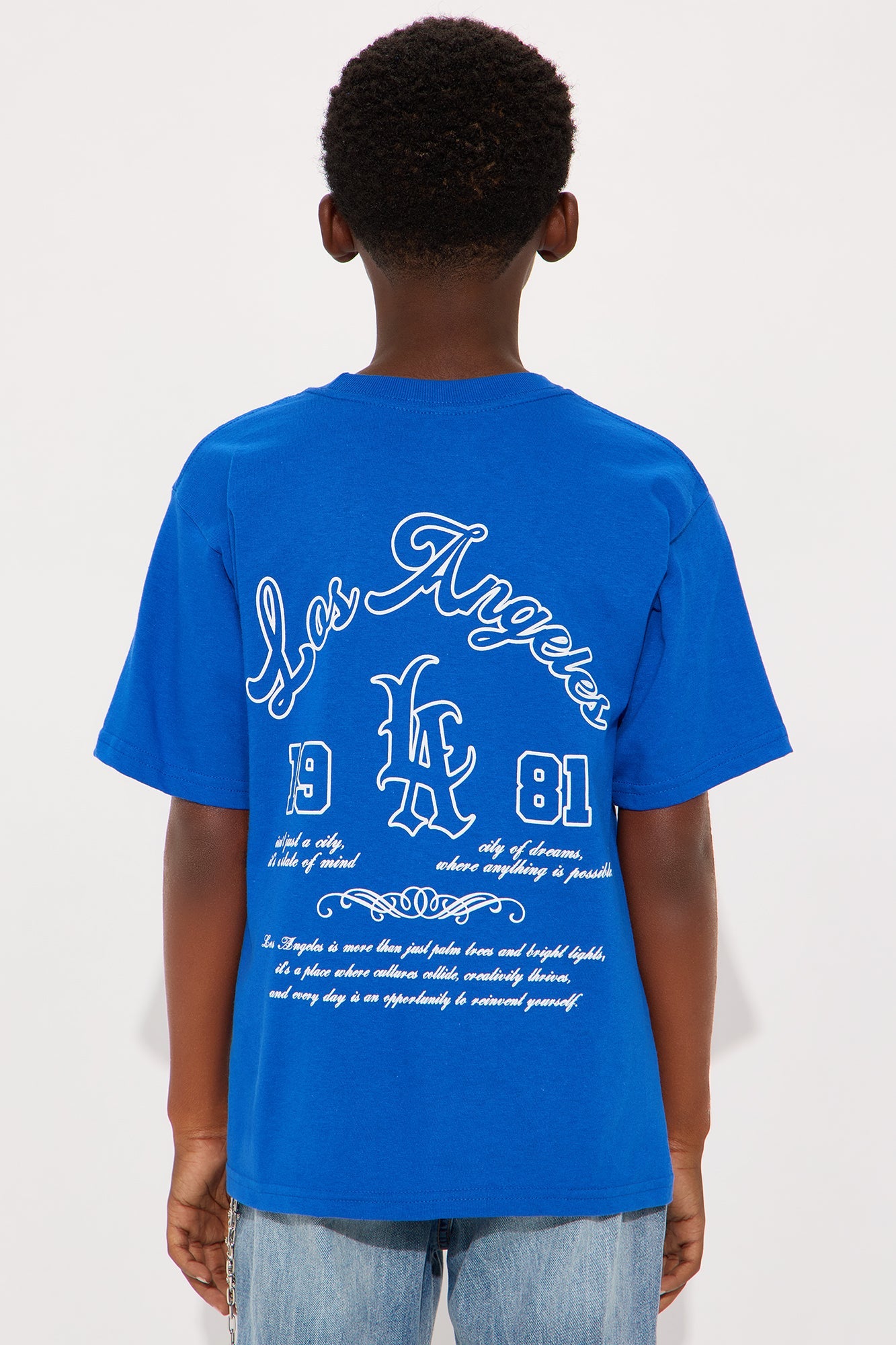 Mini Los Angeles 1981 Short Sleeve Front/Back Tee - Blue