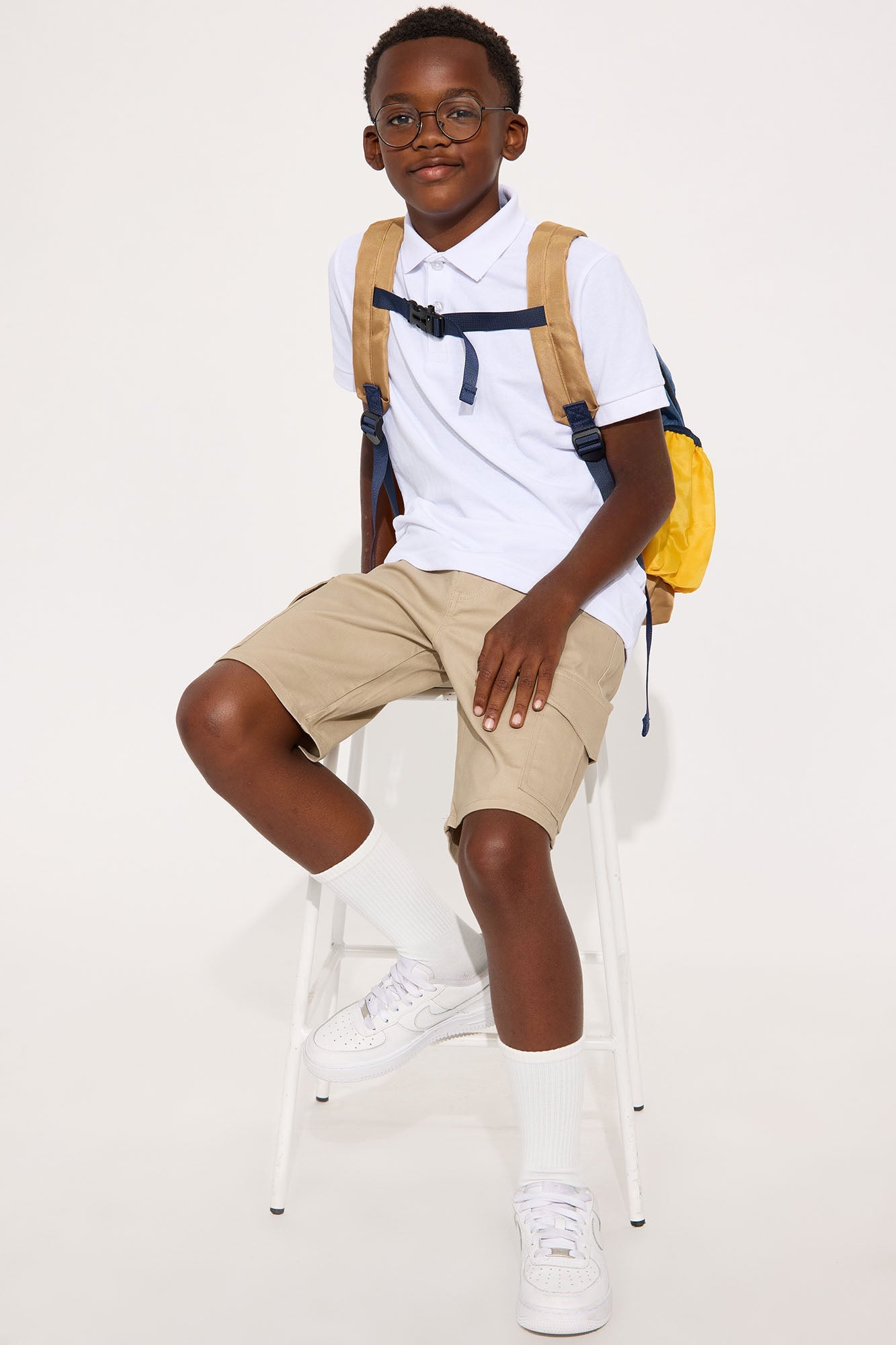 Mini Uniform Cargo Shorts - Khaki