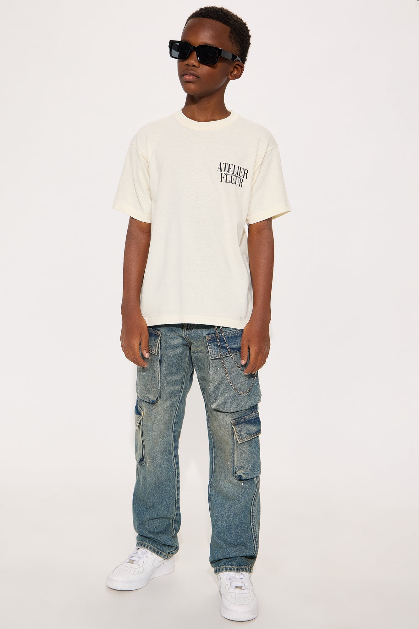 Mini Short Sleeve Atelier Fleur Paris Tshirt - Off White