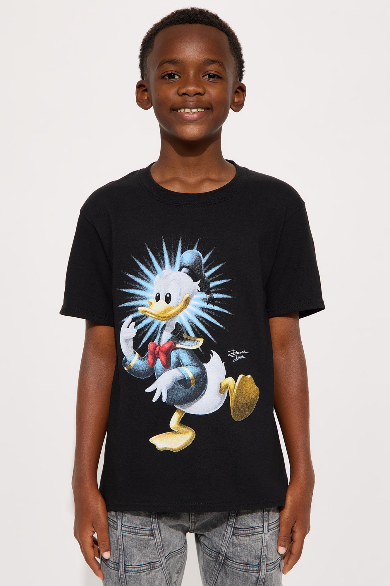 Mini Disney Donald Duck Short Sleeve Front/Back Tee - Black