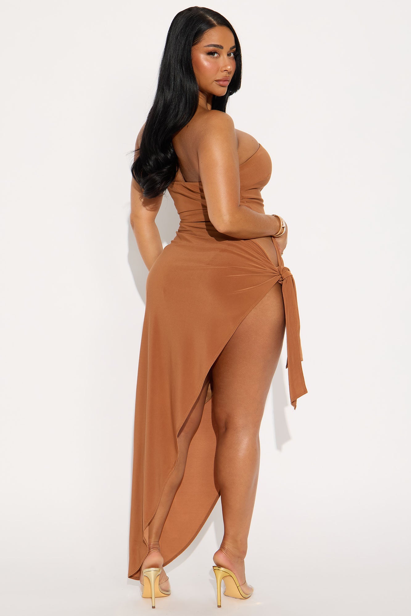 Switch It Up Strapless Maxi Dress - Copper