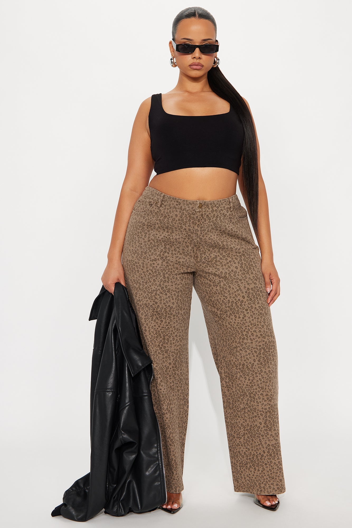 Lost Control Cheetah Wide Leg Pant - Brown