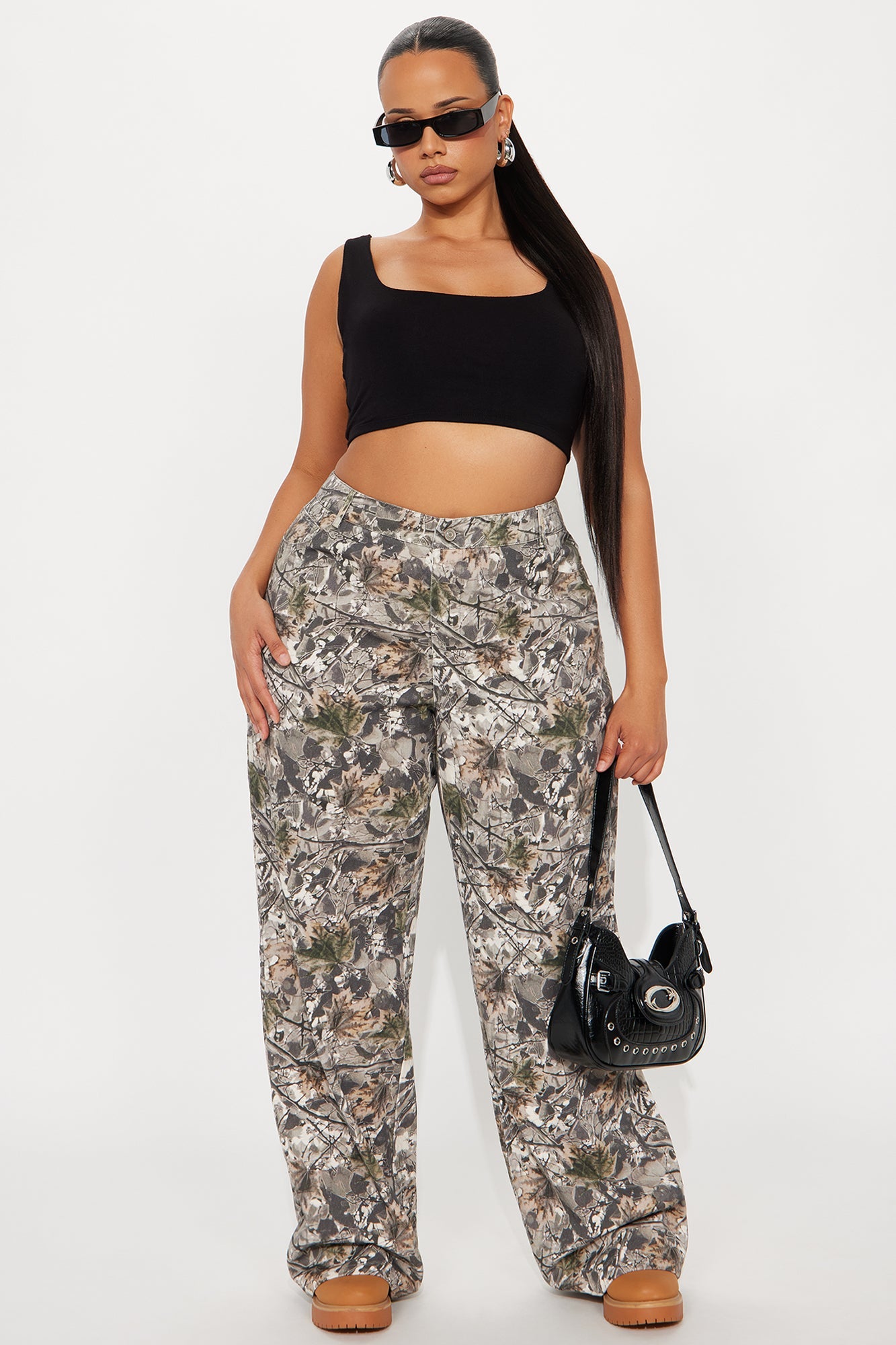 Nowhere To Be Found Camo Wide Leg Pant - Camouflage