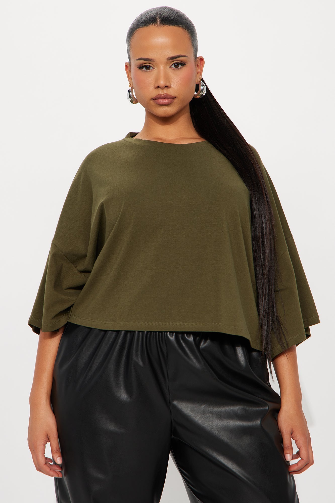 Blakely Boxy Wide Fit Short Sleeve Tshirt - Olive