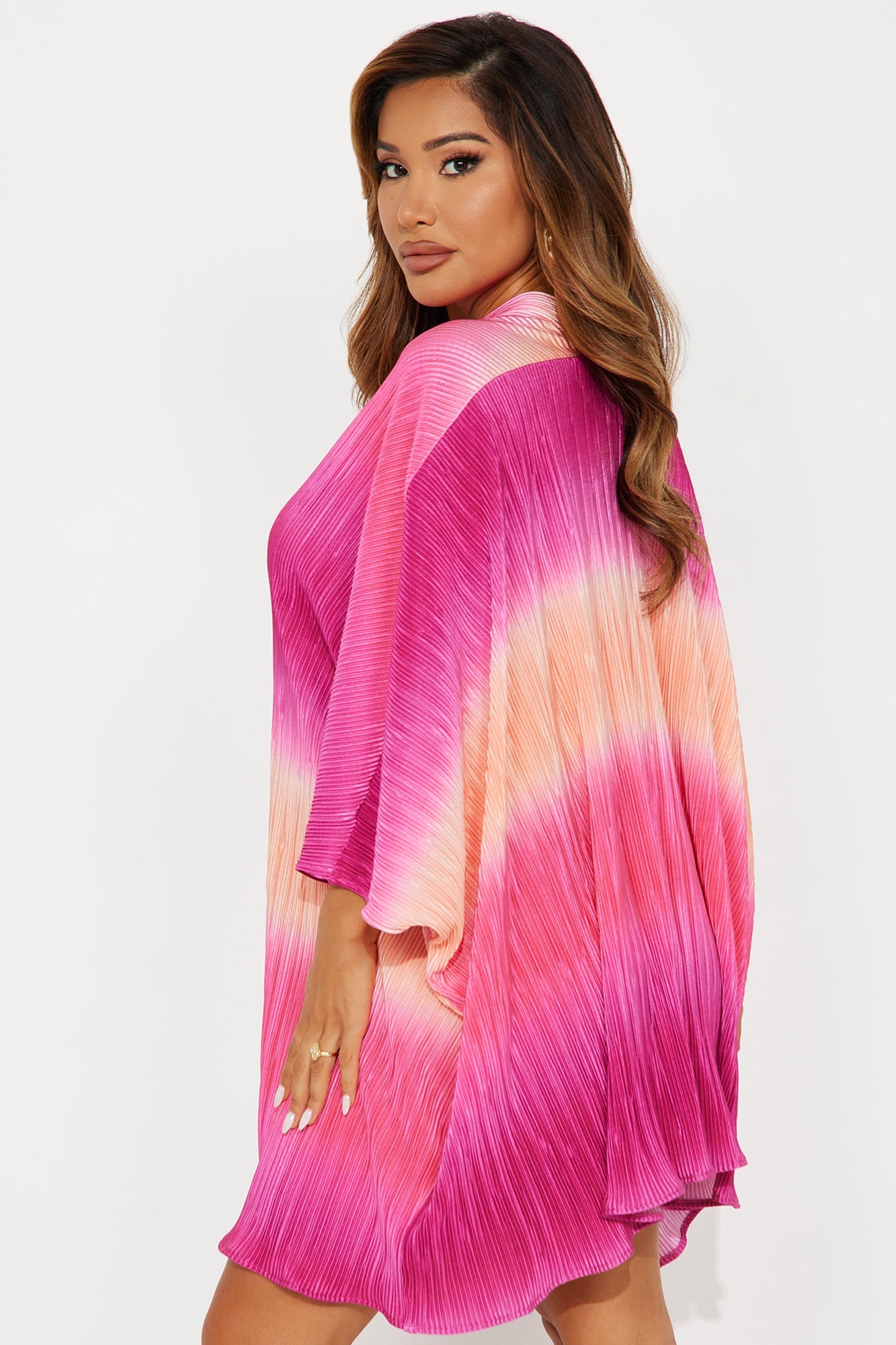 Isa Plisse Mini Dress - Multi Color