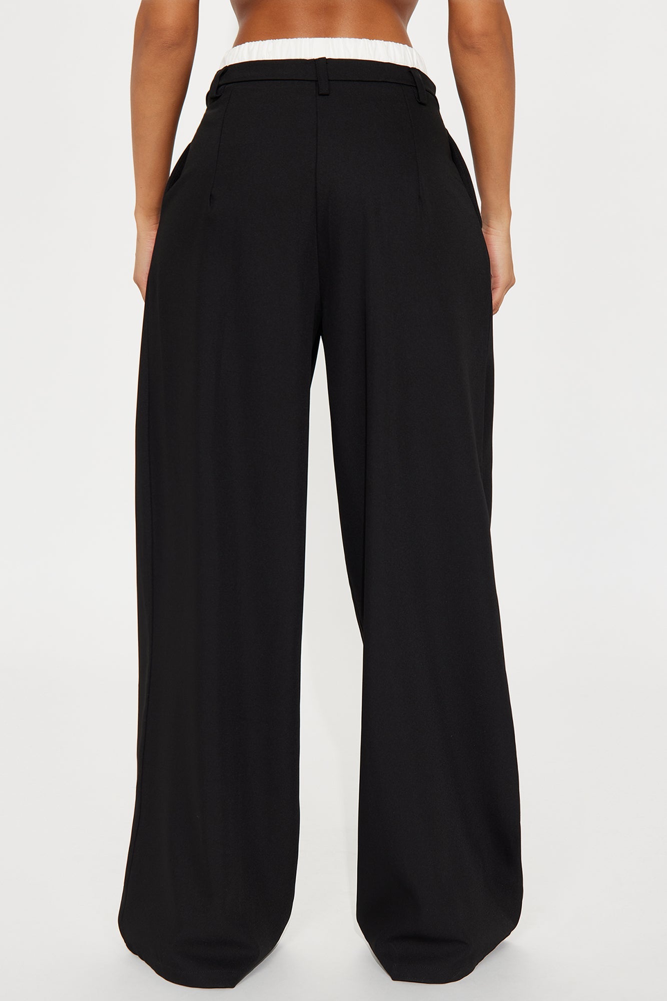 Setting Goals Double Waistband Trouser - Black
