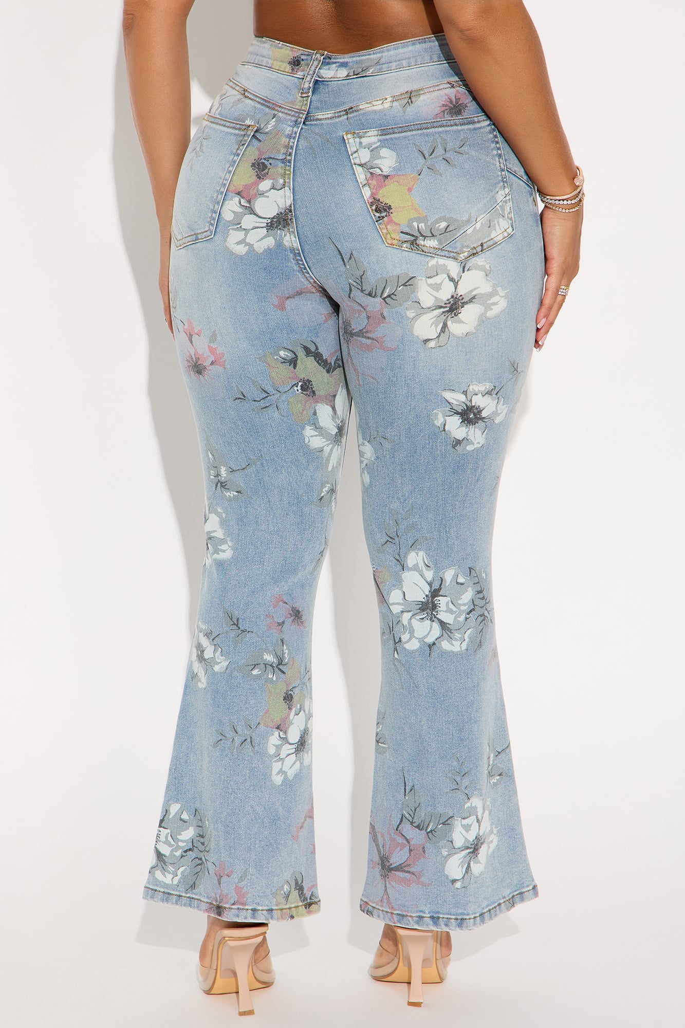 Let It Grow High Rise Flare Jeans - Light Wash